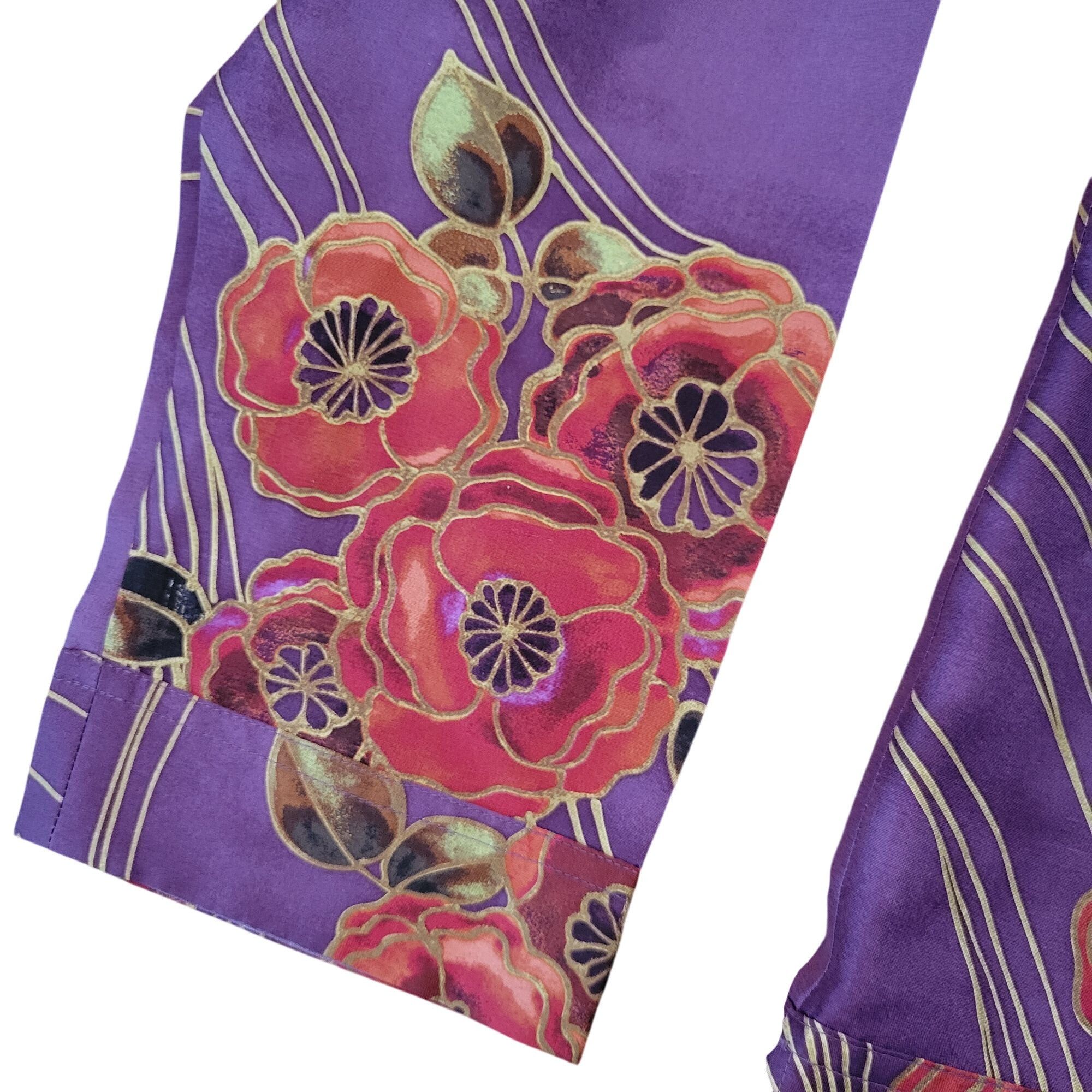 Chicos Chicos Design 1 Silk Purple Floral Mandarin Collar Jacket M Size M / US 6-8 / IT 42-44 - 4 Thumbnail