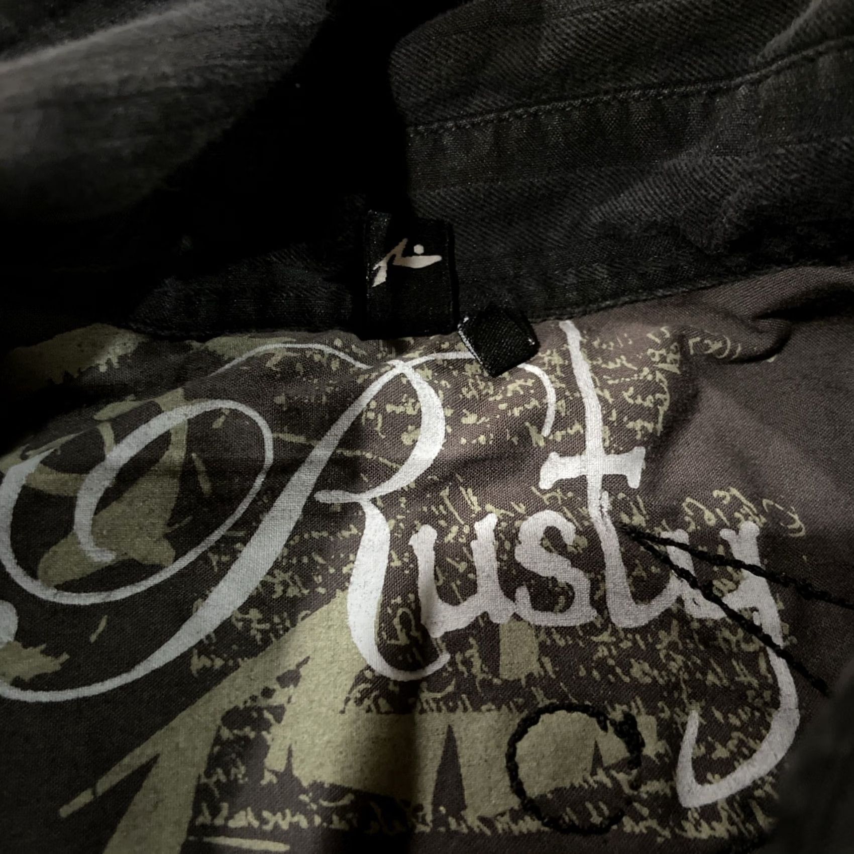 Rusty VINTAGE Rusty Shirt Button-Up Long Sleeve Black XL Men Cotton Polyester Blend Patch Size US XL / EU 56 / 4 - 2 Thumbnail