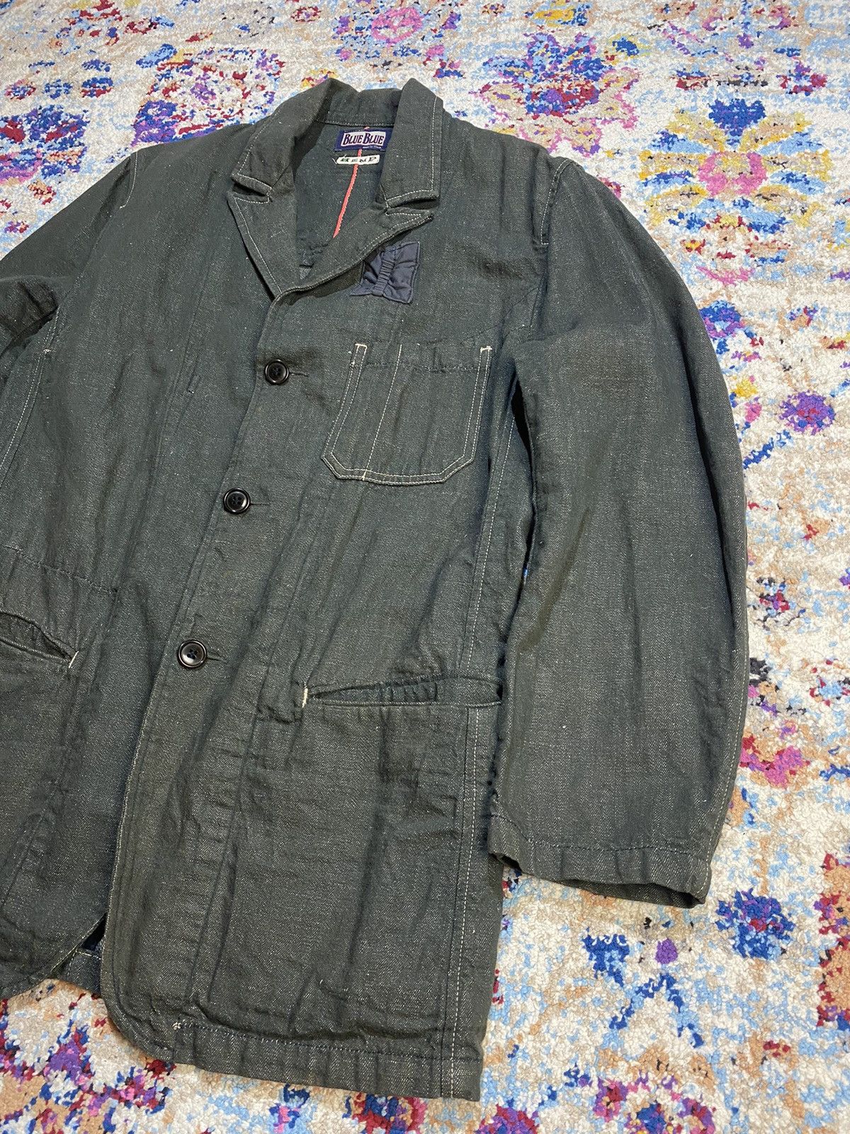 HOLLYWOOD RANCH MARKET × Vintage Blue Blue Hemp Selvedge Easy Light Denim Work Jackets Size US S / EU 44-46 / 1 - 4 Thumbnail