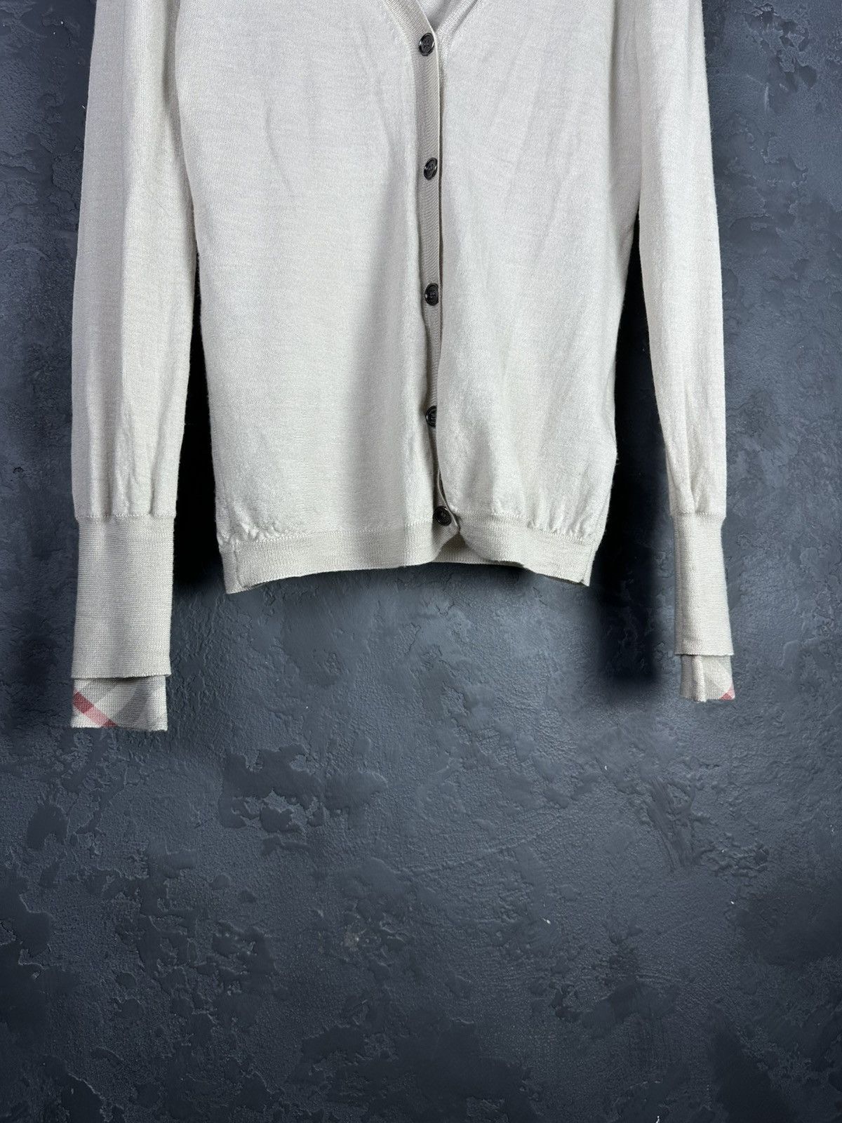 Burberry BURBERRY BRIT Beige Merino Wool Knit Cardigan Sweater Size L Size L / US 10 / IT 46 - 5 Thumbnail