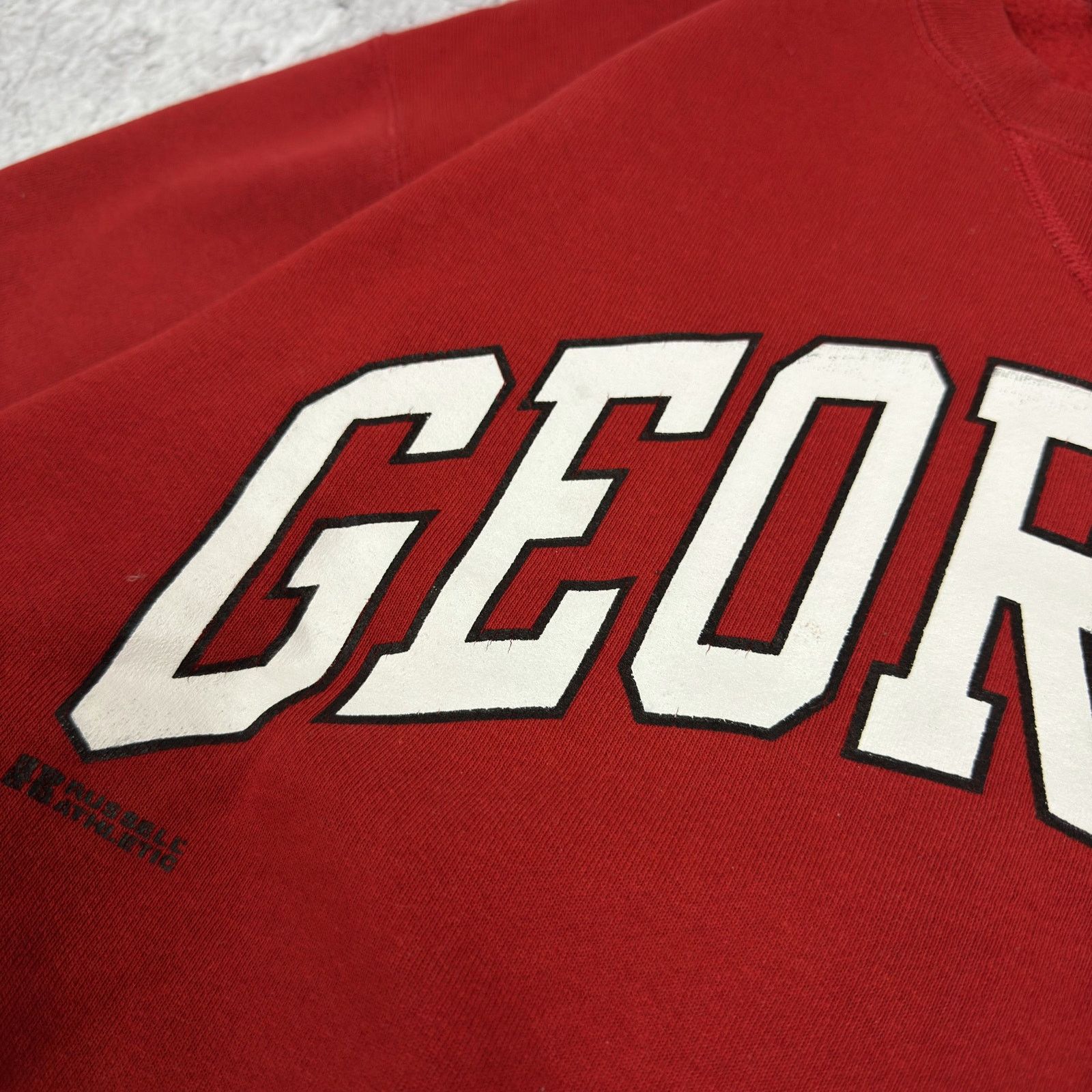 Russell Athletic Russell Athletic Mens Red Cotton Georgia Pullover Sweatshirt Size US M / EU 48-50 / 2 - 5 Thumbnail