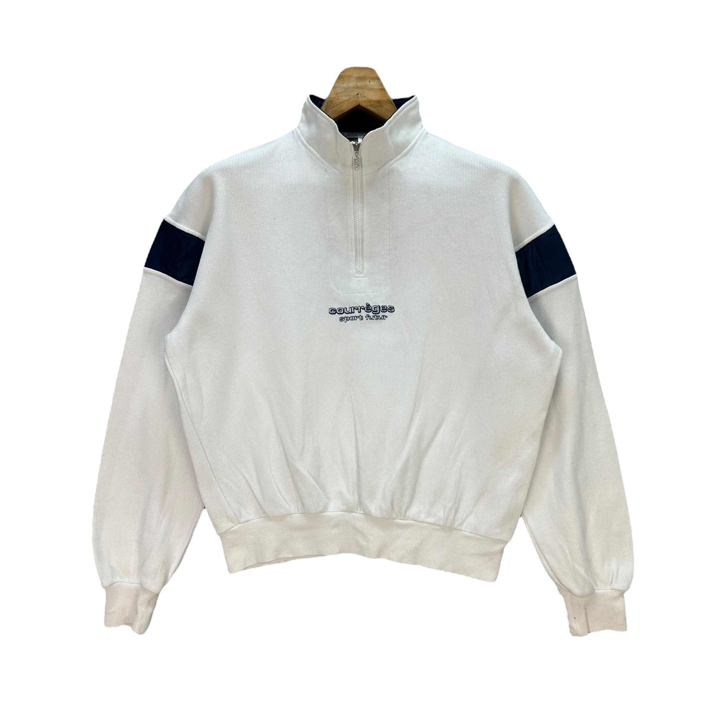 Courreges COURREGES Center Logo Turtleneck Half Zip Sweatshirt A3-0069 Size US S / EU 44-46 / 1 - 1 Thumbnail