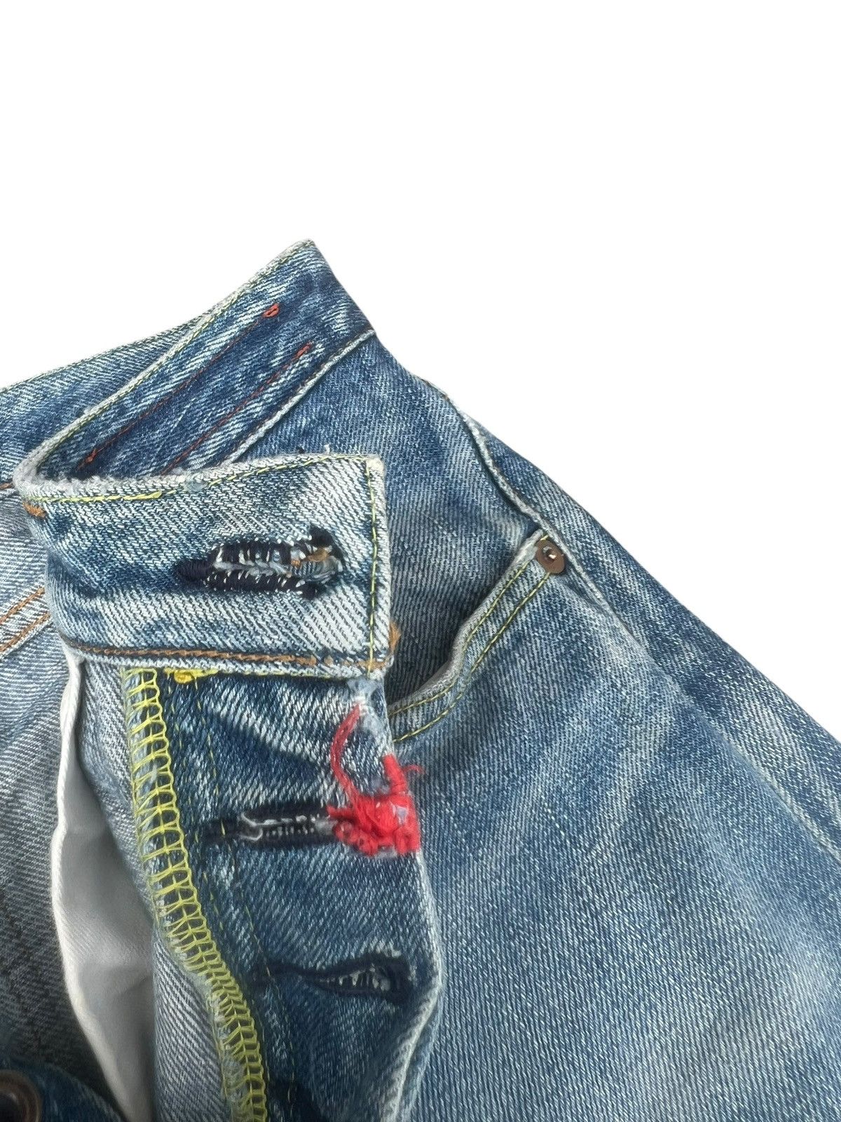 KATO Vintage Kato Japan Ripped Distressed Faded Denim Flare Jeans Size US 31 - 14 Thumbnail
