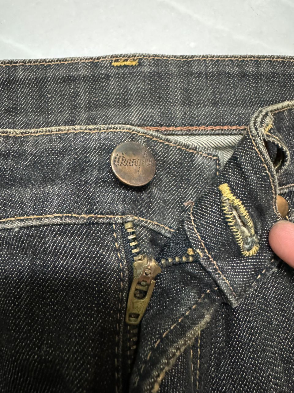 Wrangler 💥Vintage 90s Style Wrangler MudWashed Distress Dark Jeans Size US 29 - 10 Thumbnail