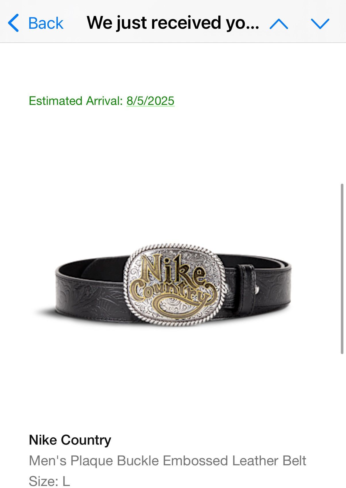 Nike Nike Country Plaque Buckle Embossed Leather Belt Size: L Size 38 - 1 Preview