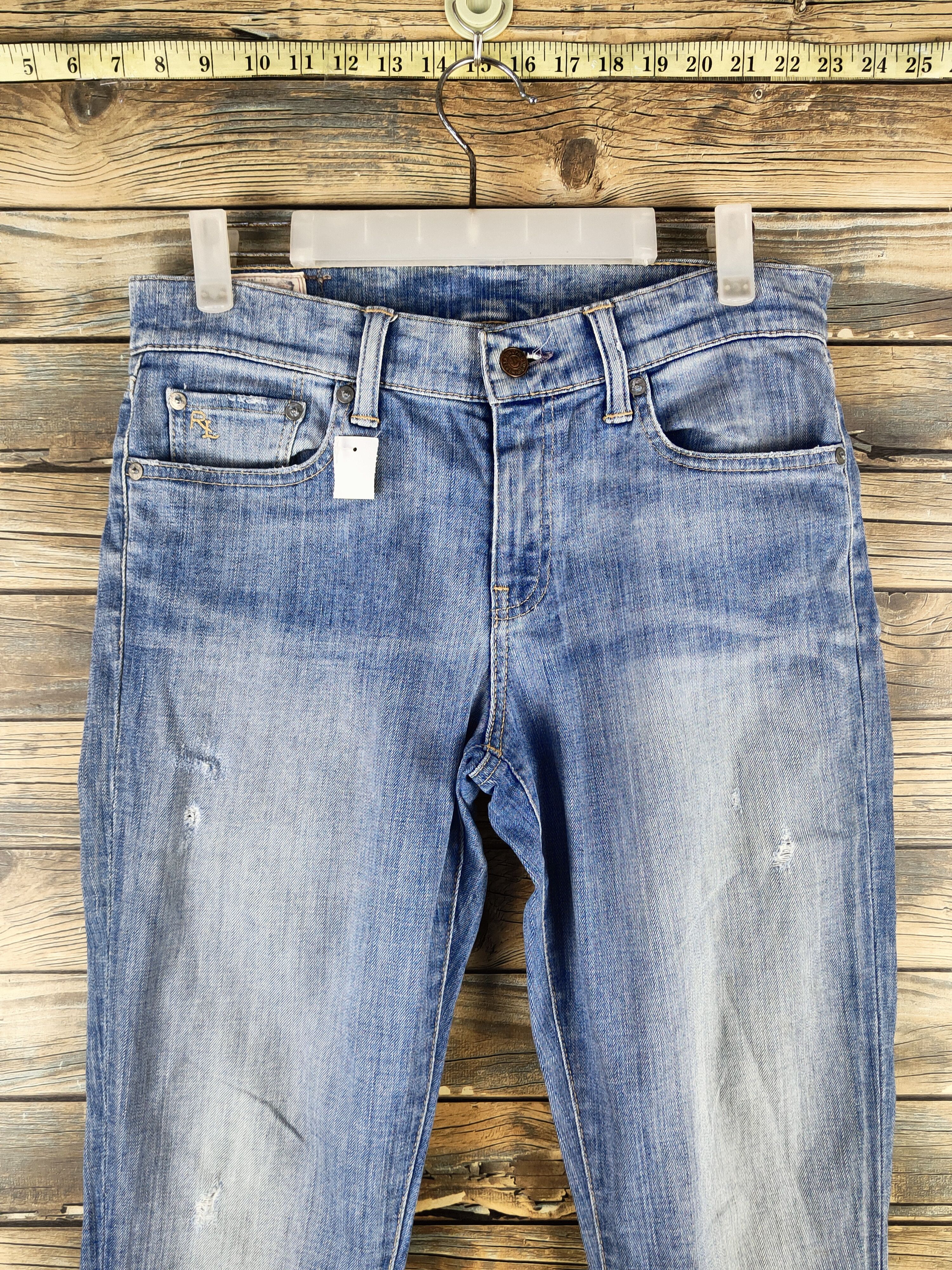 Polo Ralph Lauren Polo Ralph Lauren skinny Blue Ripped denim Jeans #46-901 Size US 31 - 2 Thumbnail