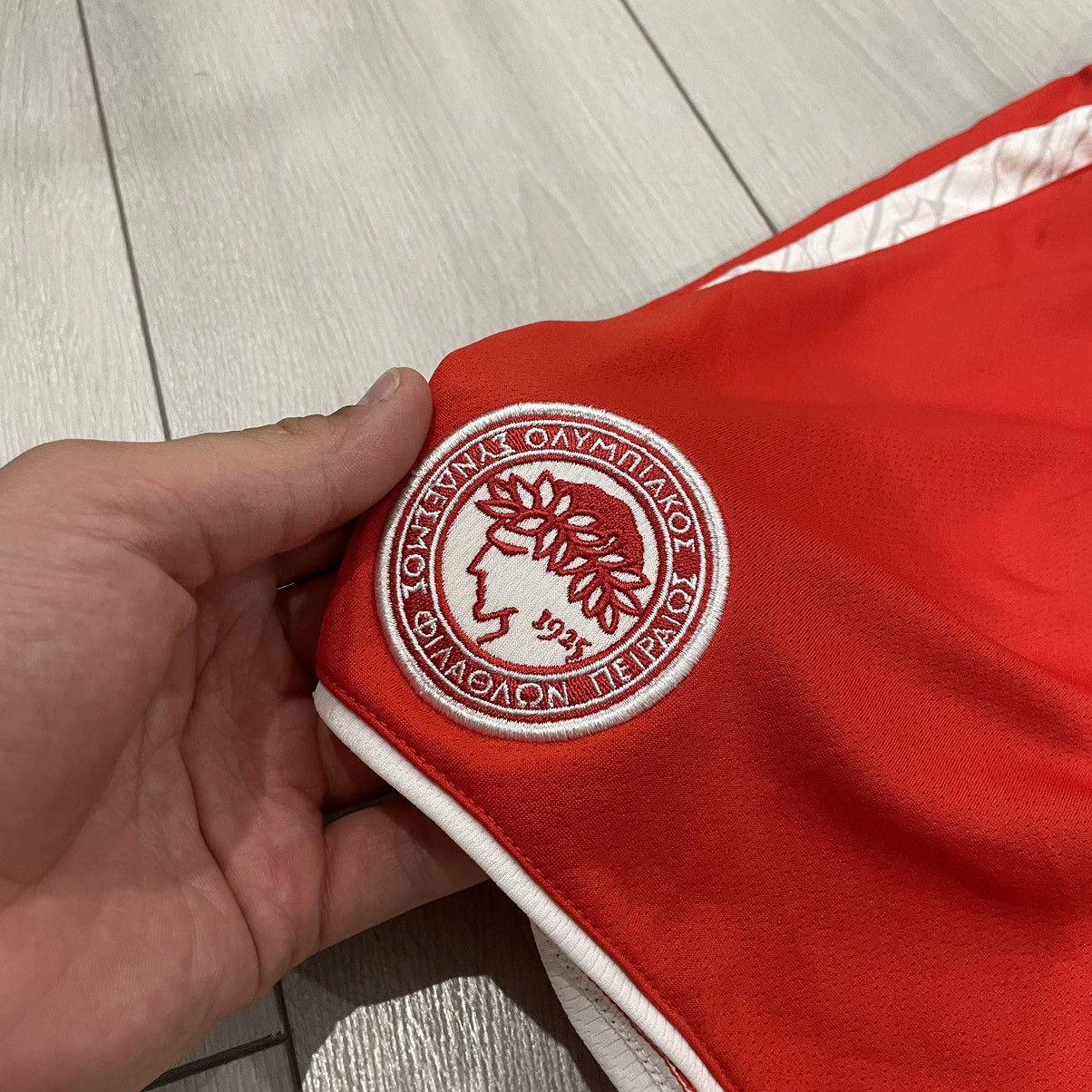 Puma × Vintage Puma shorts olympiacos Piraeus olympia 90s jersey tee shirt Size US 28 / EU 44 - 2 Thumbnail
