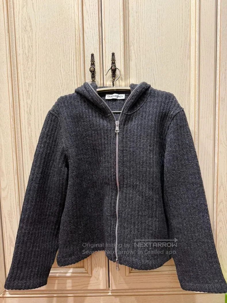 Our Legacy Thick Wool Zip-up Hoodie Sweatshirt. Size US L / EU 52-54 / 3 - 1 Thumbnail