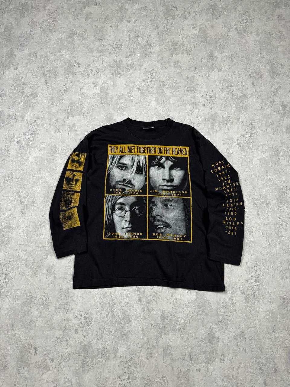 Band Tees Vintage They All Met Together On The Heaven Black Longsleeve Size US XL / EU 56 / 4 - 1 Thumbnail