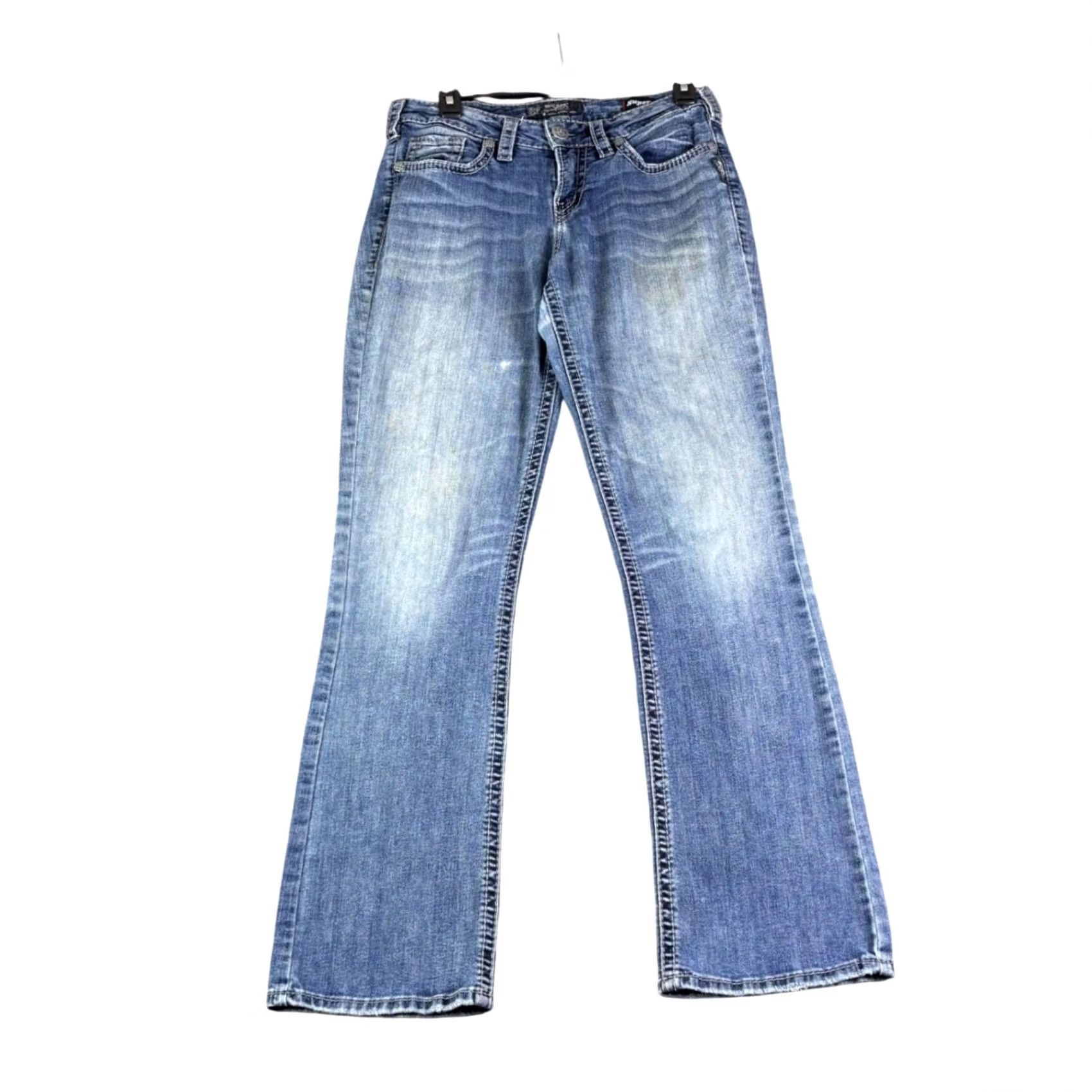 Silver Jeans Co. Silver Jeans Co Suki High Slim Boot Blue 28x33 Denim Jeans Womens Vintage Style Stretch Pockets 5-Pocket Design Size 28" / US 6 / IT 42 - 2 Thumbnail