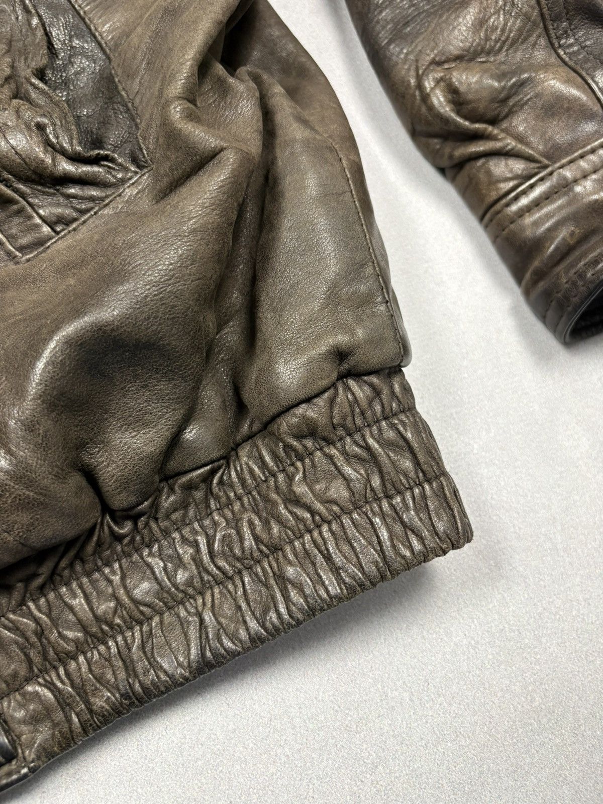 Vintage 80s Vintage Leather Aviator Bomber Jacket Sherpa Lined Size US XL / EU 56 / 4 - 22 Thumbnail