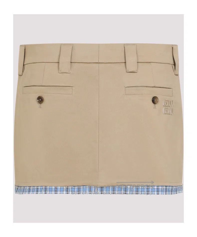 Miu Miu Miu Miu 40 Retro literary style Khaki ultra-short overskirt Size 39" - 8 Thumbnail