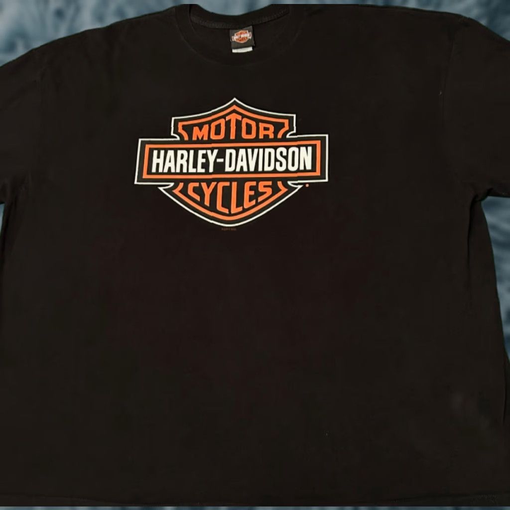 Harley Davidson VINTAGE Harley-Davidson Logo Y2K Biker 2012 VTG T-Shirt Mens 4XL Black 90s Grunge Germany Mens Size US XXL / EU 58 / 5 - 1 Thumbnail