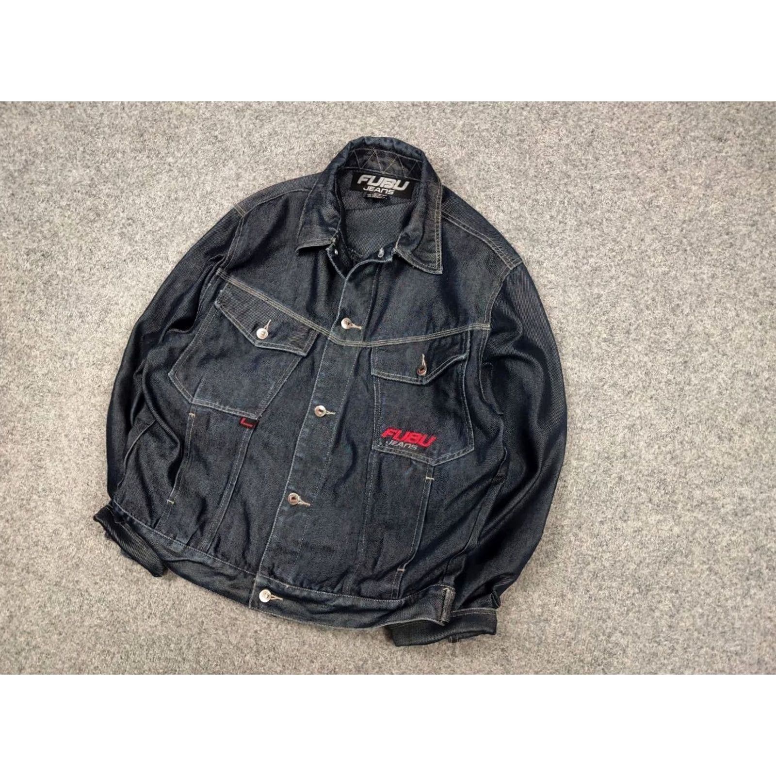 Fubu VINTAGE FUBU Denim Jacket Main Selling Point Indigo Blue Y2K Logo Collection Mens L Blue 90s Hip Hop Jacket Size US L / EU 52-54 / 3 - 4 Thumbnail