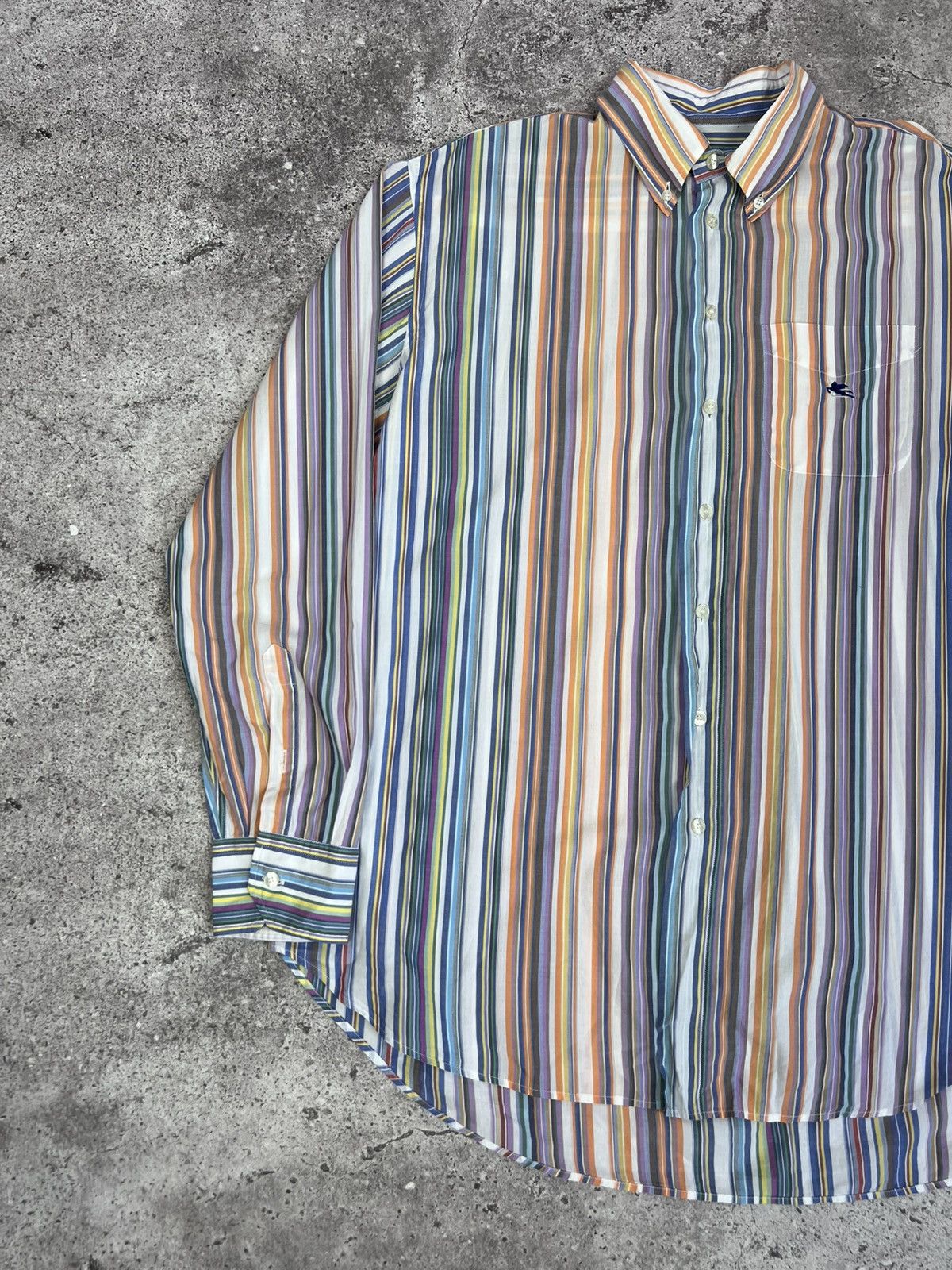 Etro Etro Striped Multicolor Shirt Button Up Long Sleeve Size US XL / EU 56 / 4 - 2 Thumbnail