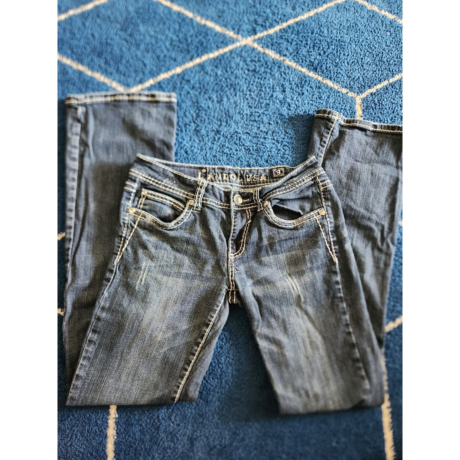 Other L.A Idol Women's Embellished Dark Bootcut Jeans-9 W21x L34 Size 34" / US 12 / IT 48 - 2 Thumbnail