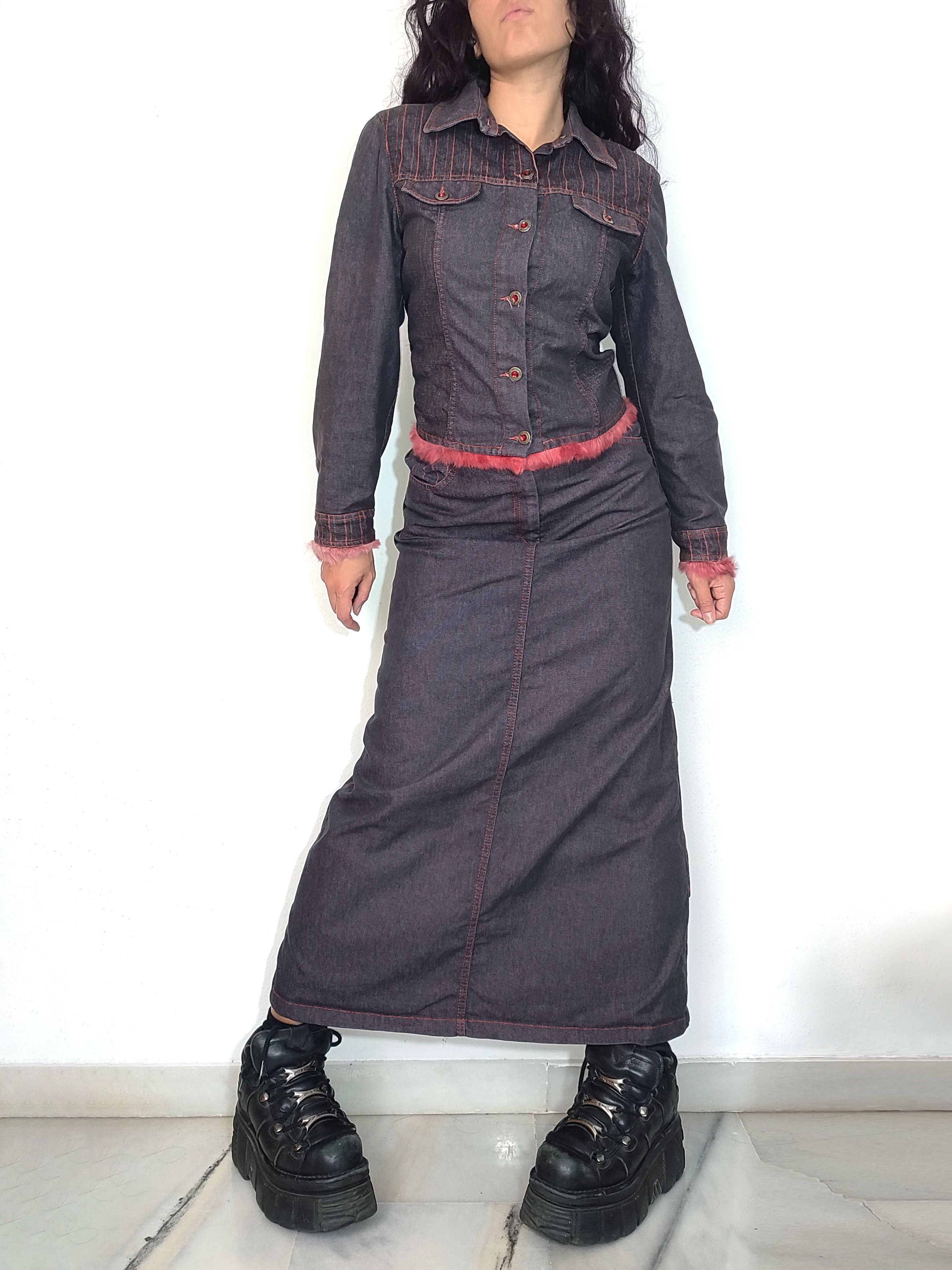 Vintage Vintage 90s Grunge Denim Jacket and Skirt Two Pieces Set Size M / US 6-8 / IT 42-44 - 1 Thumbnail