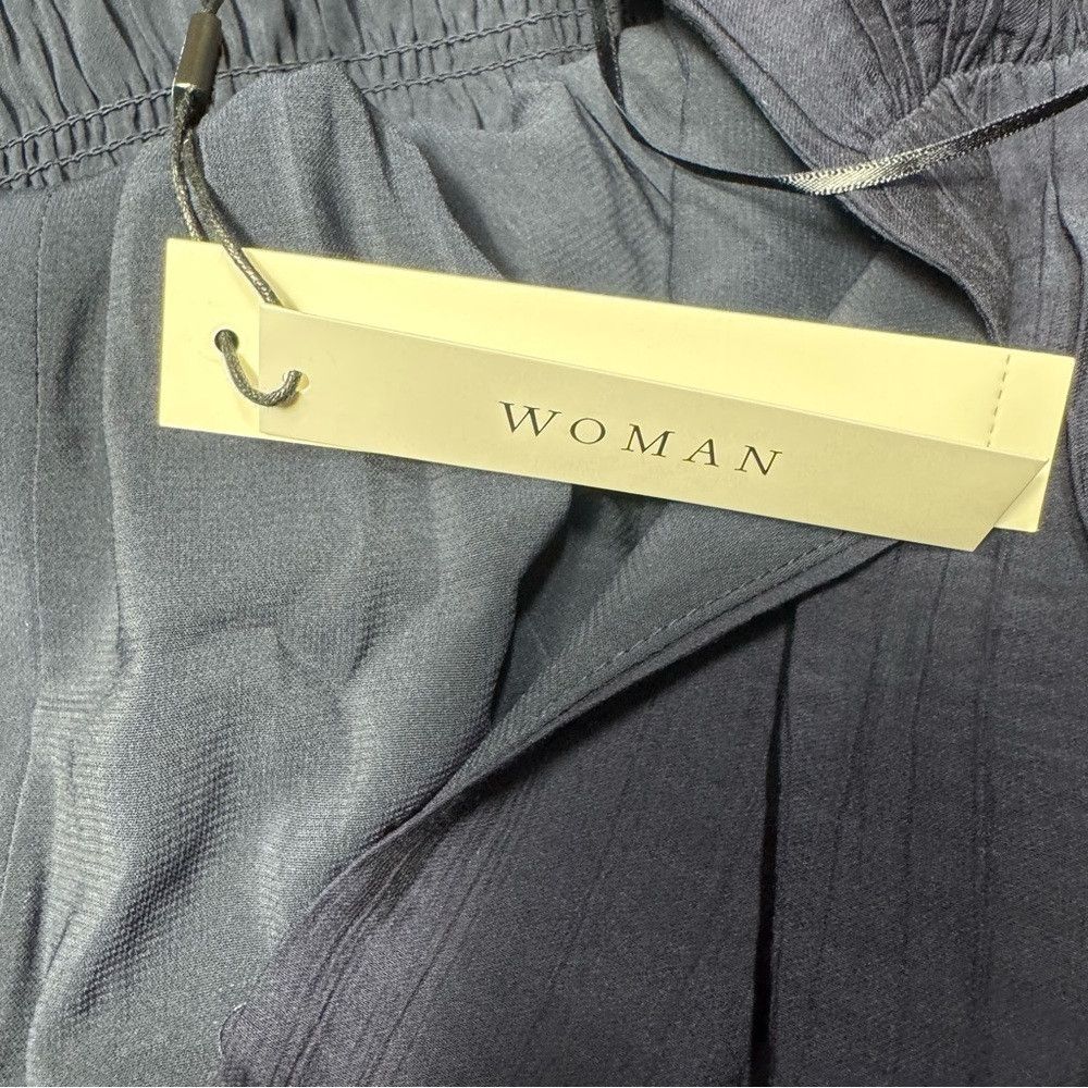 Elie Tahari NWT New $118 Tahari Smocked Waist Crinkle Maxi Navy Dress S Size XXL / US 16-18 / IT 52-54 - 8 Thumbnail