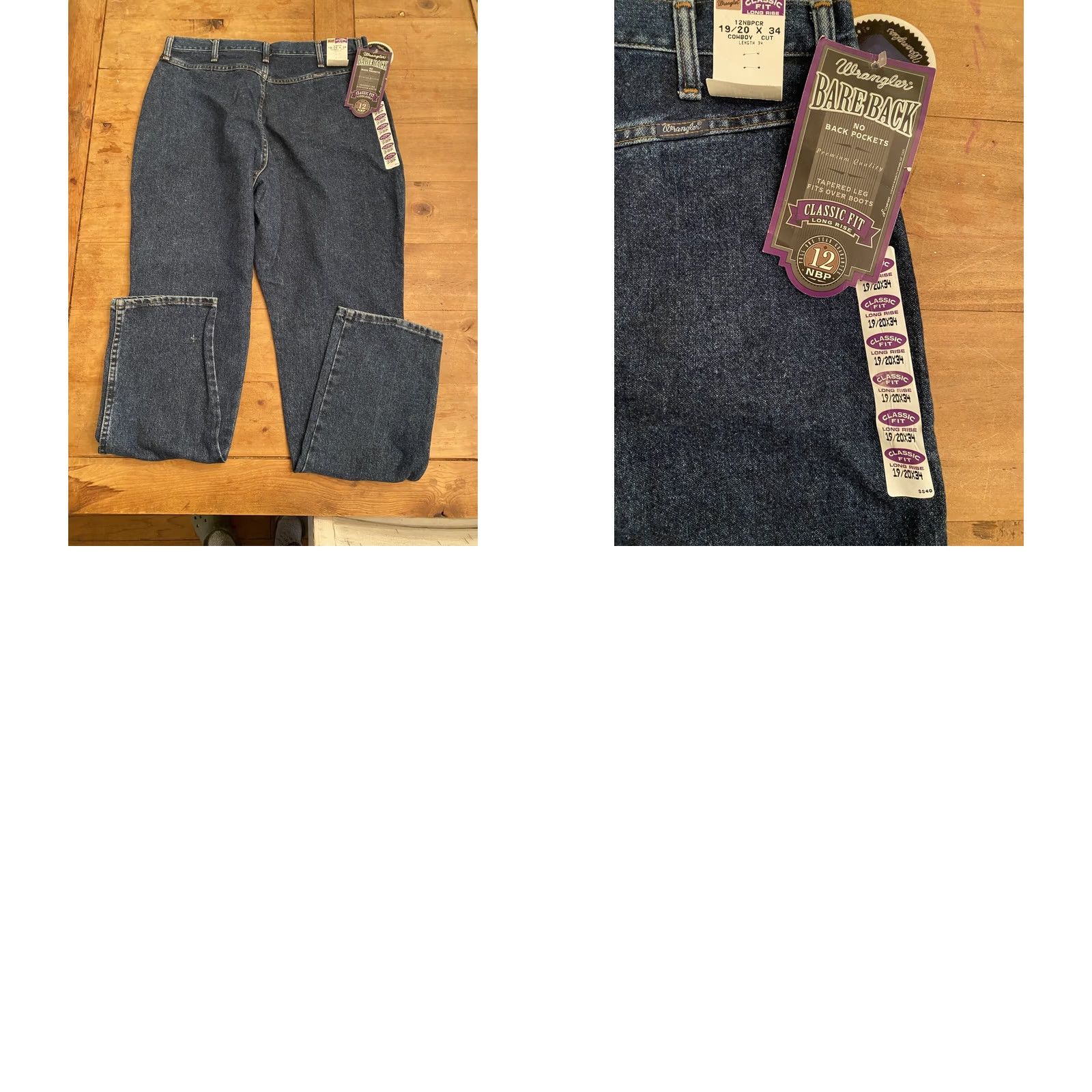 Wrangler VINTAGE Wrangler Bare Back Classic Fit Jeans 20 Tall 34 Black Cowboy Cut 1990s Mens Boys Girls Womens? Size 42" / US 20 - 8 Thumbnail