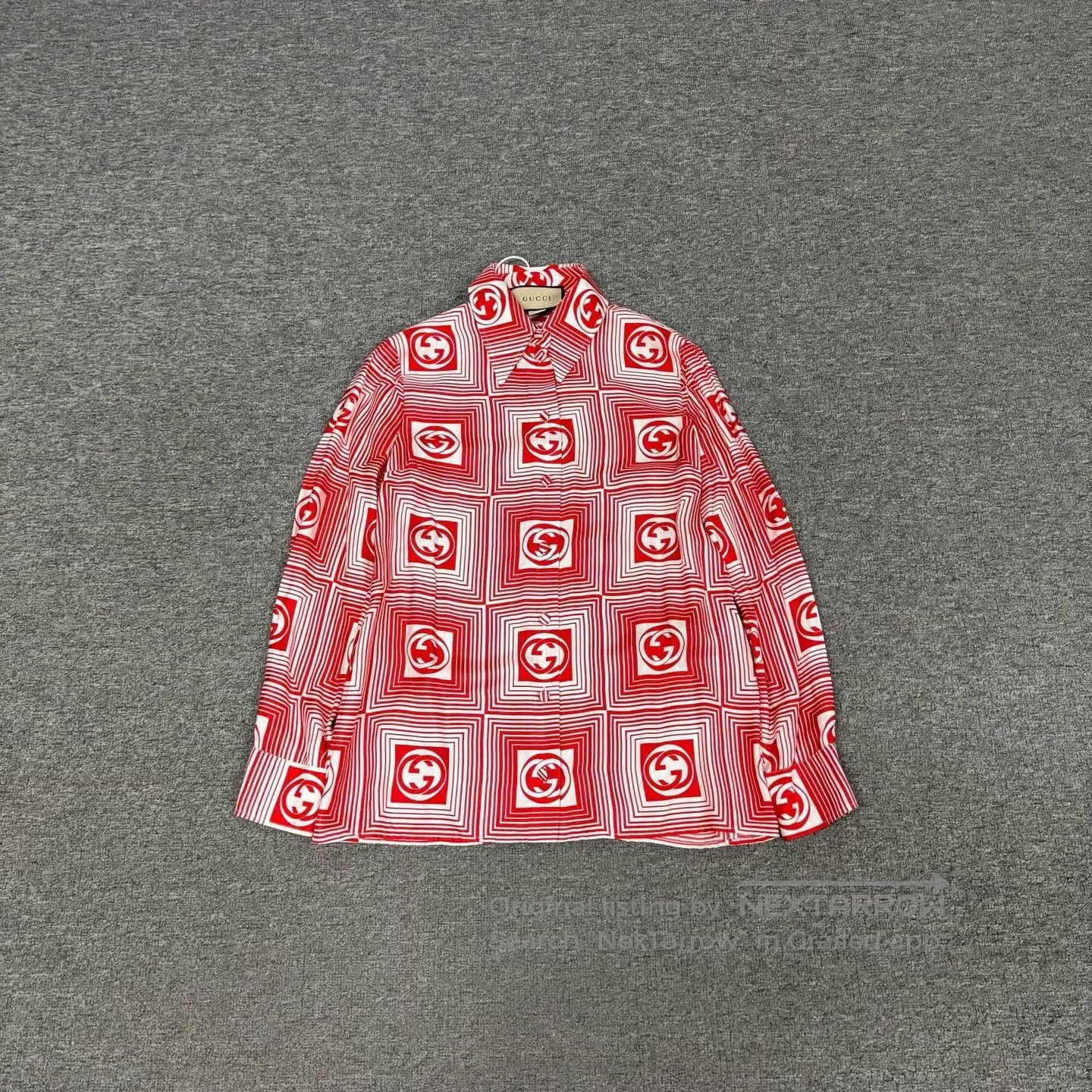 Gucci Gucci Red GG Logo Silk Long. Size S / US 4 / IT 40 - 3 Thumbnail