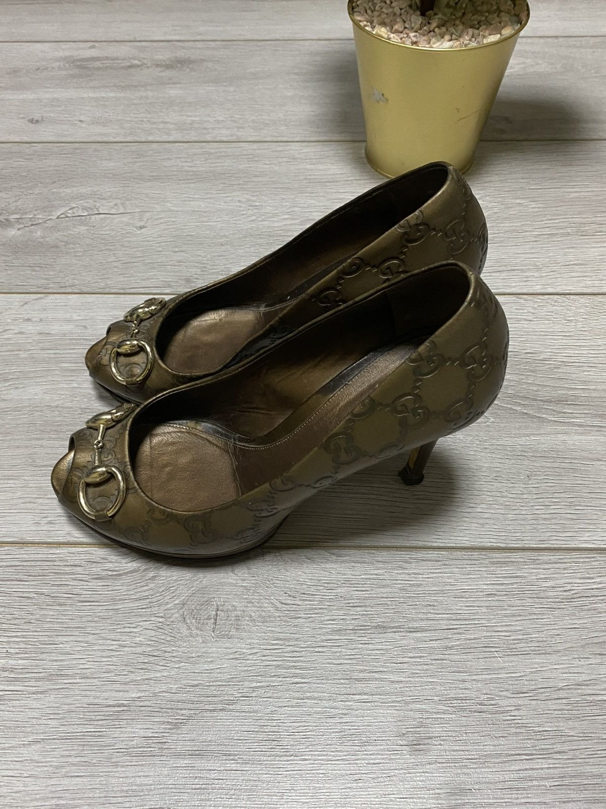 Gucci Gucci horse-bit monogram GG leather heels shoes Size US 8 / IT 38 - 5 Thumbnail