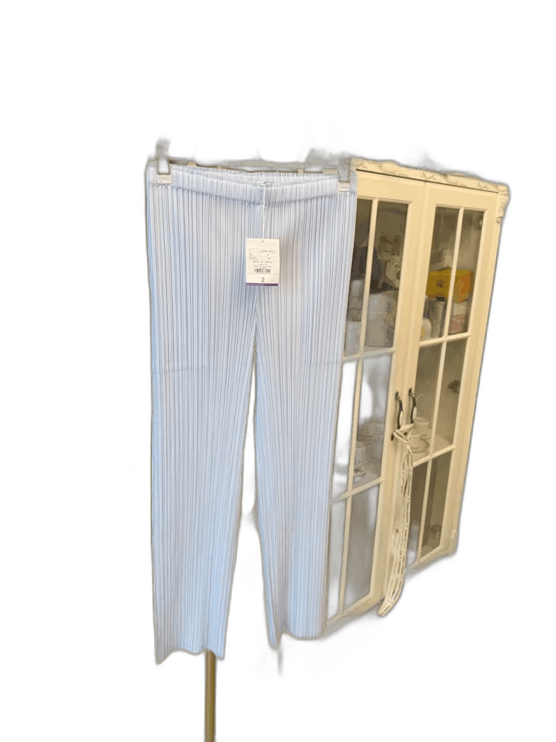 Issey Miyake Ice Blue Plisse Trousers Size 2-yf Size US 26 / EU 42 - 1 Thumbnail
