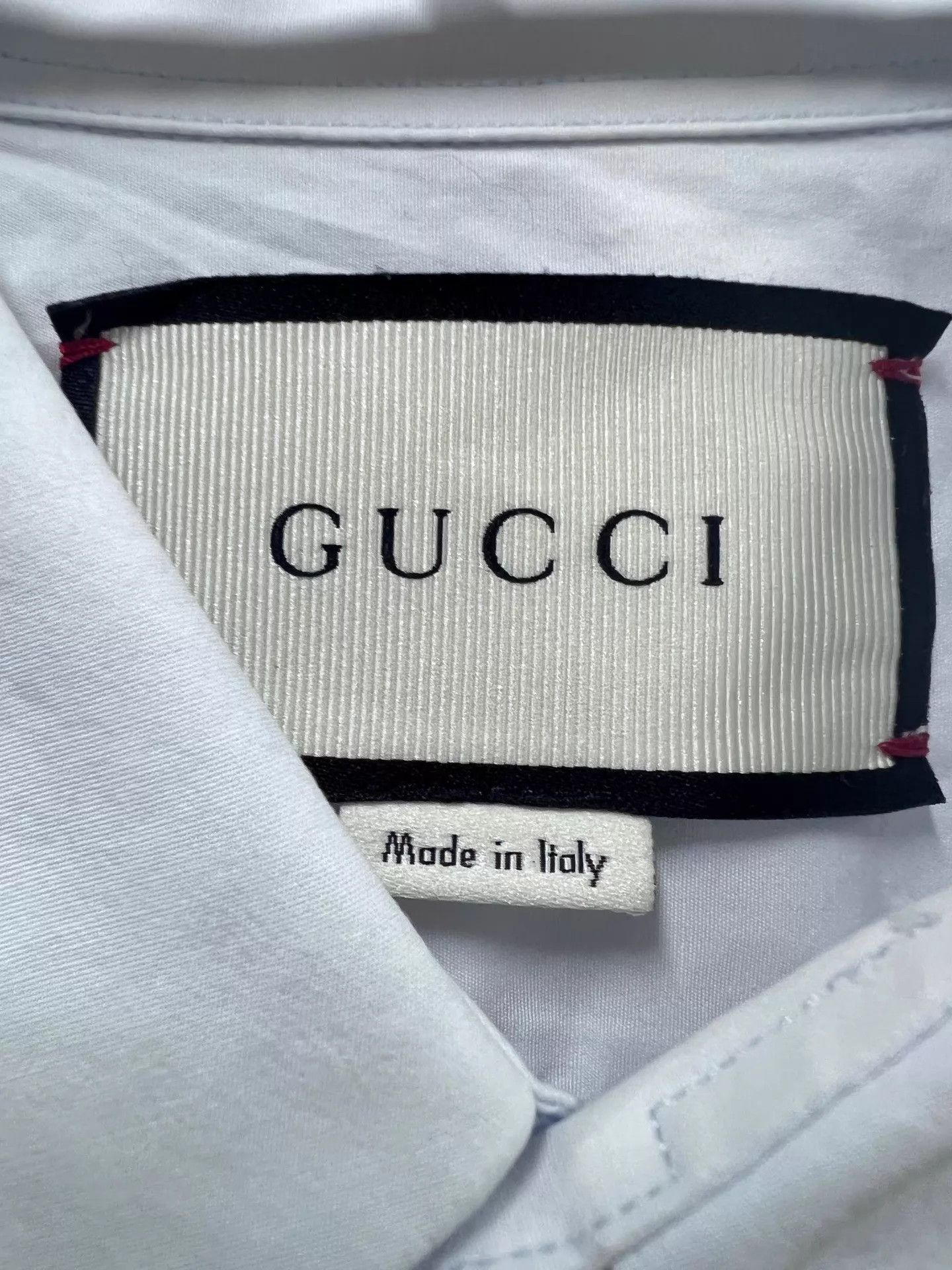 Gucci Gucci Collar Embroidered Letter Shirt 40 99 New Size US M / EU 48-50 / 2 - 3 Thumbnail