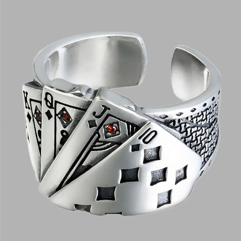 Jewelry Resizable Cool Playing Card Ring Size ONE SIZE - 1 Thumbnail