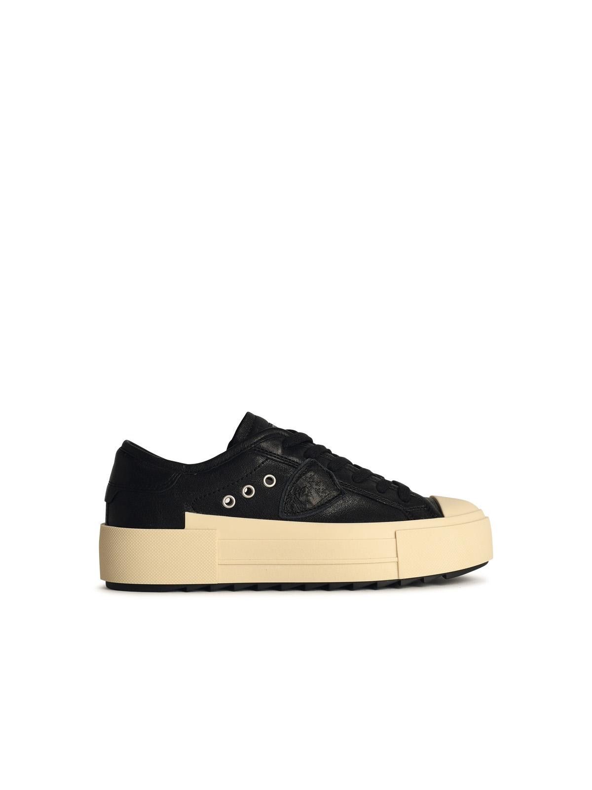 Philippe Model PHILIPPE MODEL 'Paris' Black Leather Sneakers Size US 5 / IT 35 - 1 Thumbnail