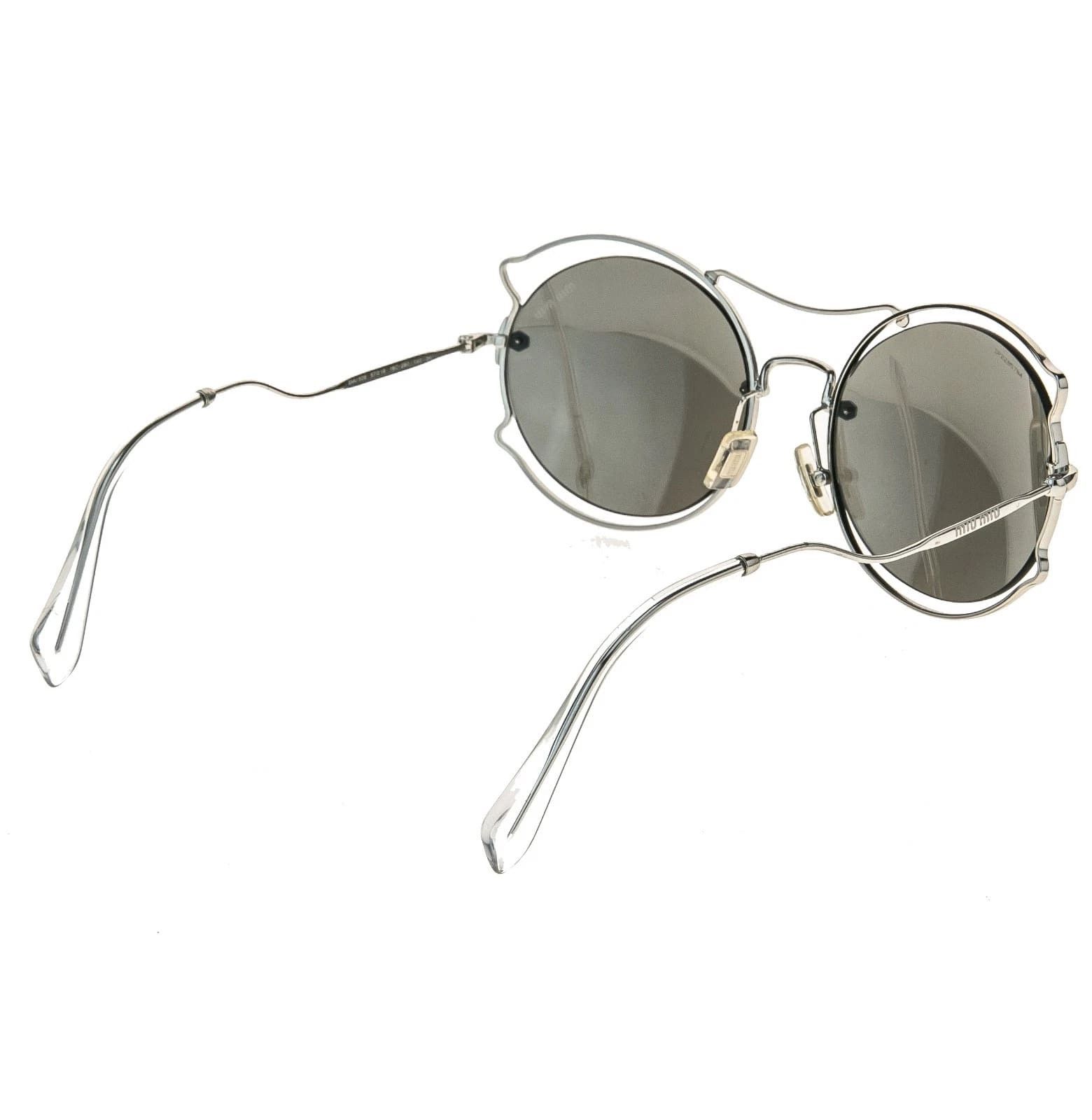 Miu Miu MIU MIU MU50SS SCENIQUE Evolution 50S Silver Mirrored Round Size ONE SIZE - 6 Thumbnail