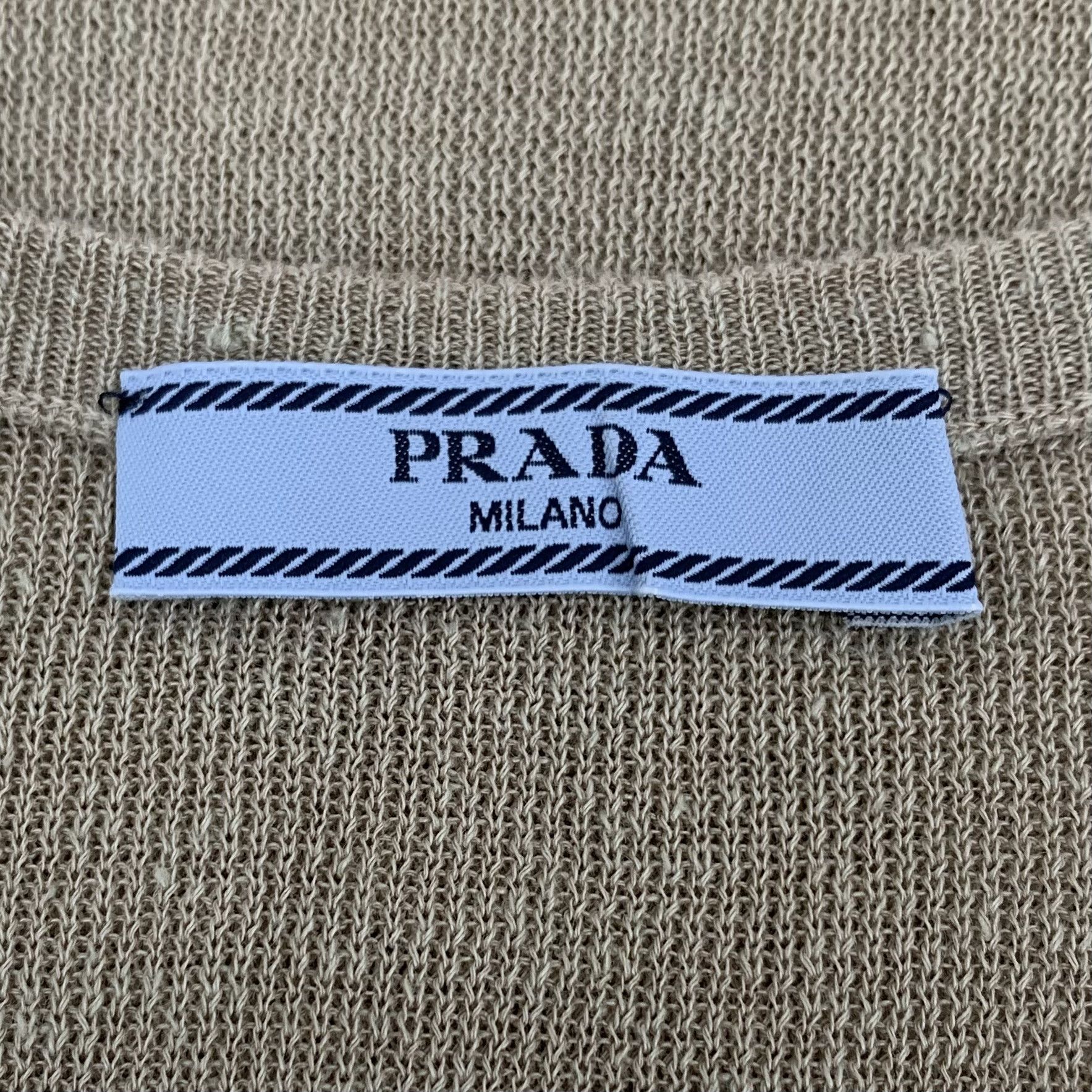 Prada Prada Knit Dress Brown Logo Linen (Size XS) Size XS / US 0-2 / IT 36-38 - 2 Thumbnail