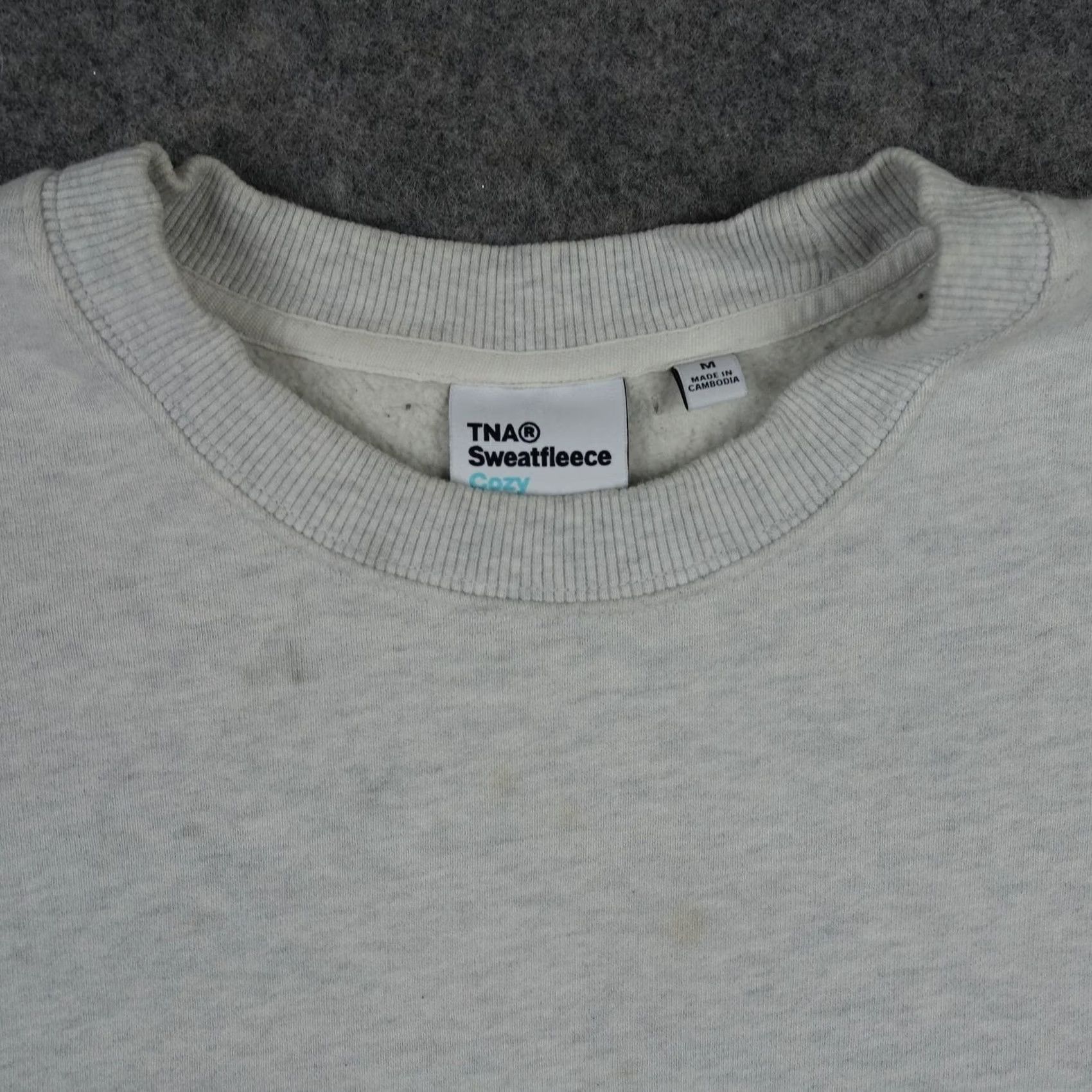 TNA TNA Sweatfleece Cozy Fleece Cropped Hem Crewneck Sweatshirt Womens M Gray Size M / US 6-8 / IT 42-44 - 2 Thumbnail