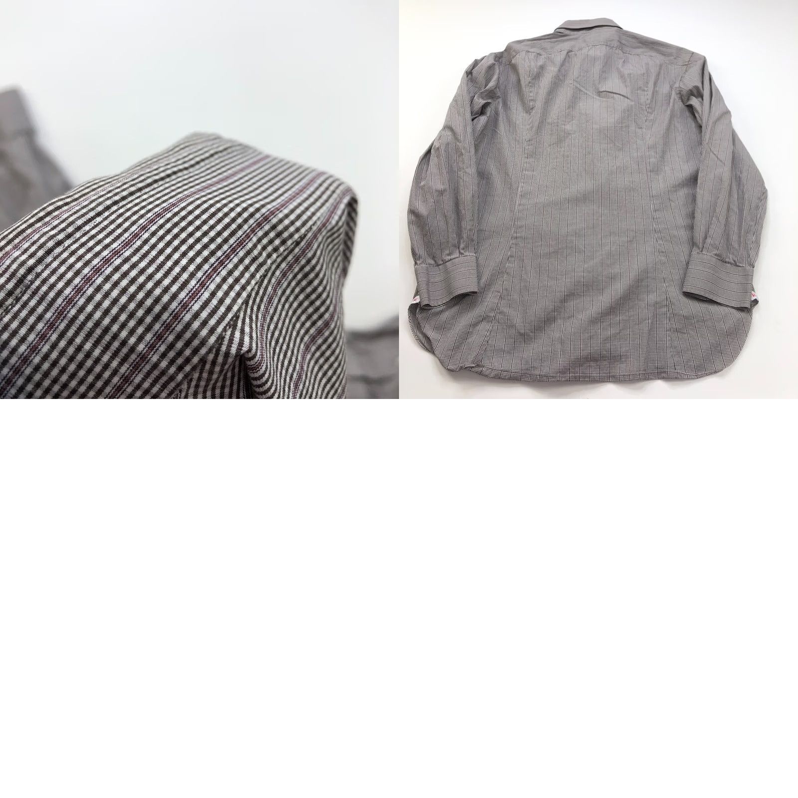 Apolis Isaia Napoli Dress Shirt Brown Red Button Long Sleeve 17/43 Cm 100% Cotton Polyester Plaid Men's Shirt Size 46R - 9 Thumbnail