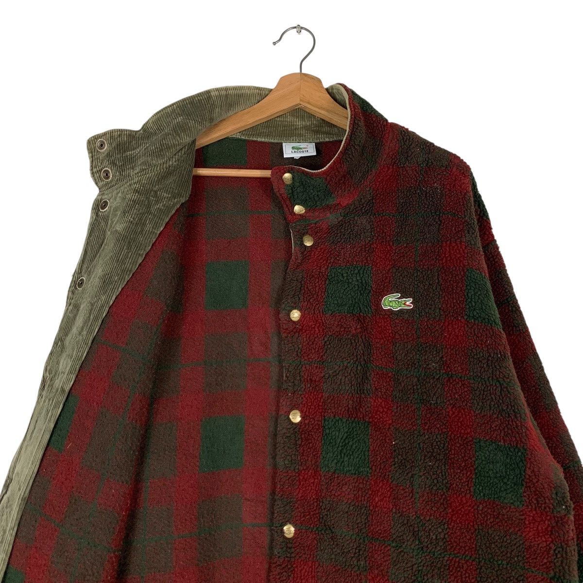 Lacoste LACOSTE Red Tartan Checked Fleece Jacket #1279-C58 Size US XL / EU 56 / 4 - 10 Thumbnail