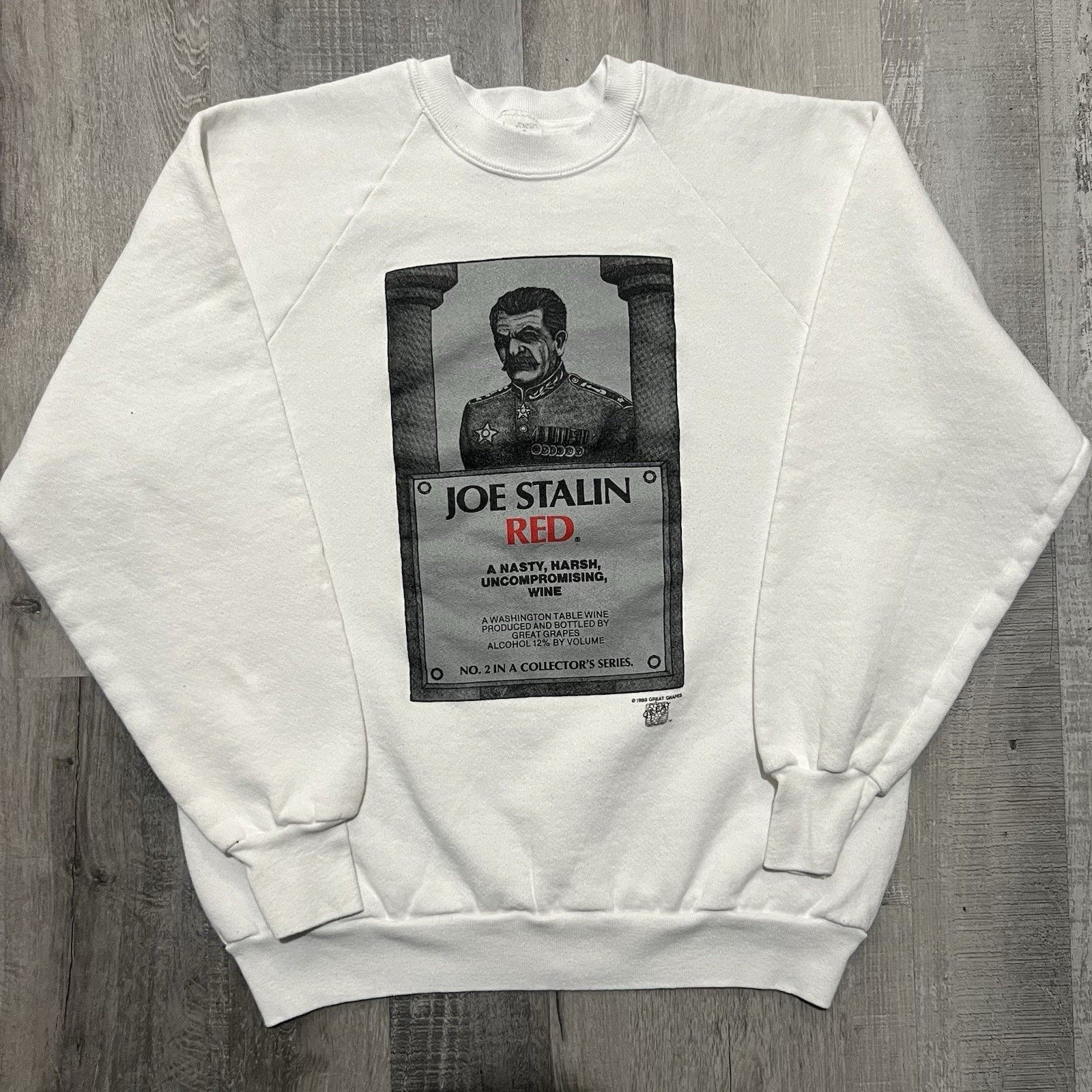 Fruit Of The Loom VTG Joe Stalin Red Great Grapes Wine Sweatshirt Pull Over Size US L / EU 52-54 / 3 - 1 Thumbnail