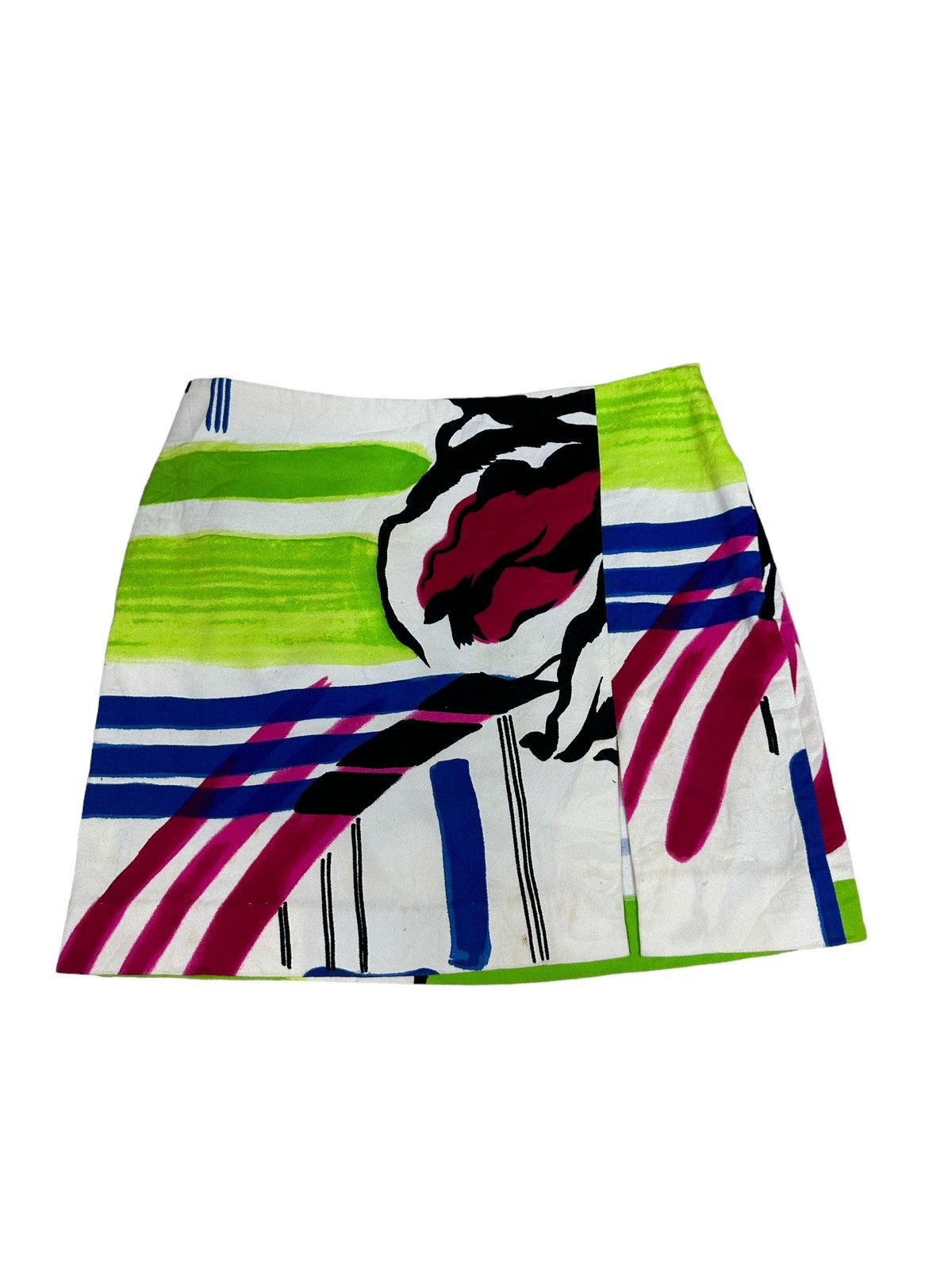 image of Versace Jeans Couture Versace Skirt Italy in Green White Red, Women's (Size 26)