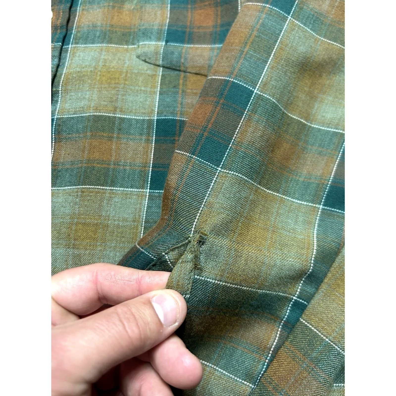 Vintage VINTAGE 1960s Long Sleeve Button Shirt Rayon Shadow Plaid Men’s XL Shirt Size US XL / EU 56 / 4 - 3 Thumbnail
