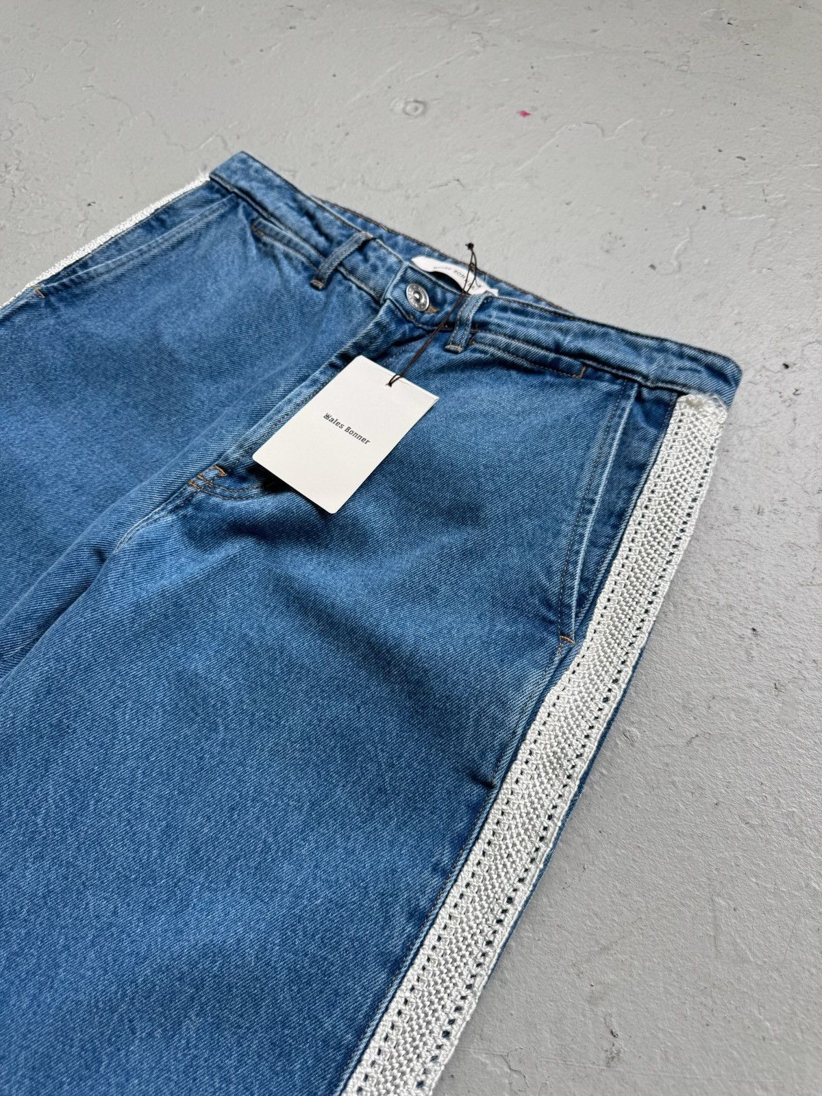 パンツ WALES BONNER ETERNITY TROUSERS DPTO — Light Blue Enzyme Wash Denim Eternity Trousers