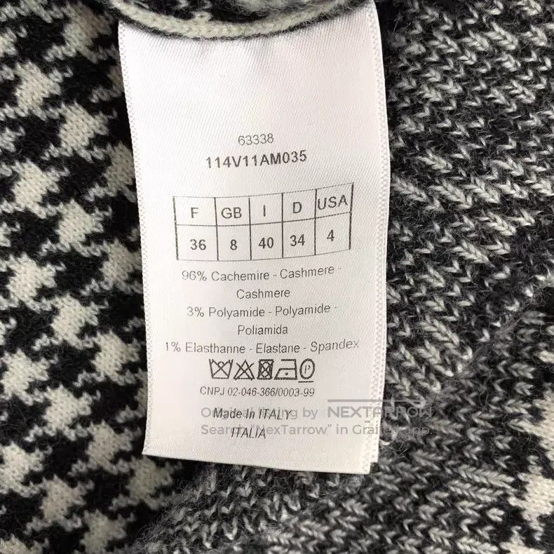 Dior Dior Black checkered cashmere stand-up collar zipper long- Size XS / US 0-2 / IT 36-38 - 7 Thumbnail