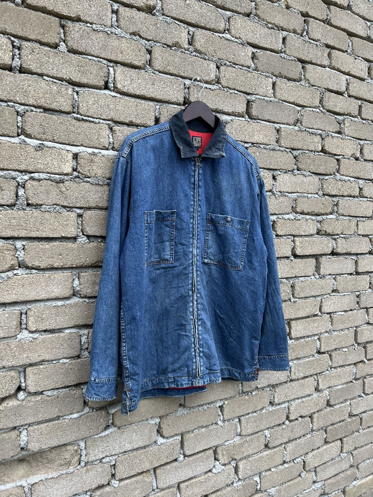 Vintage Vintage Life Tools Denim Zipper Jacket Size US L / EU 52-54 / 3 - 3 Thumbnail
