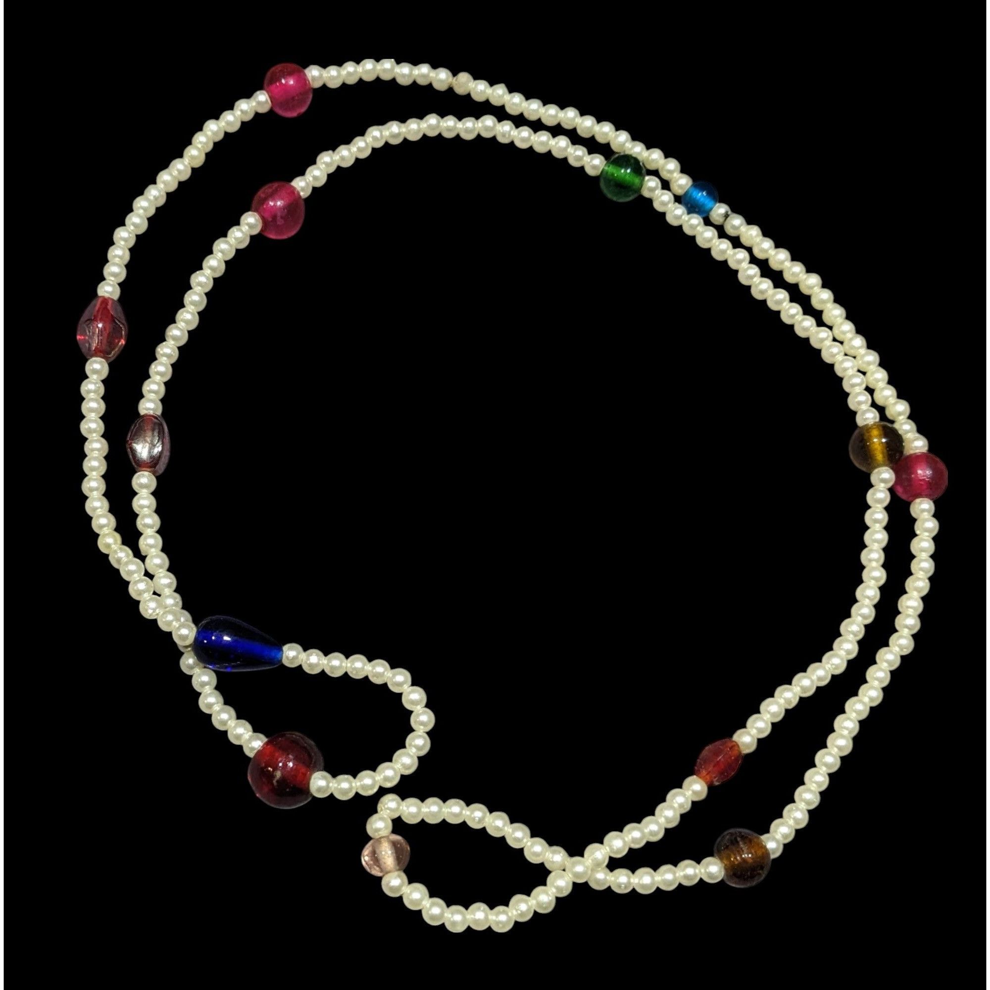 Other Elegant Faux Pearl Beaded Necklace With Rainbow Accents Size ONE SIZE - 1 Thumbnail