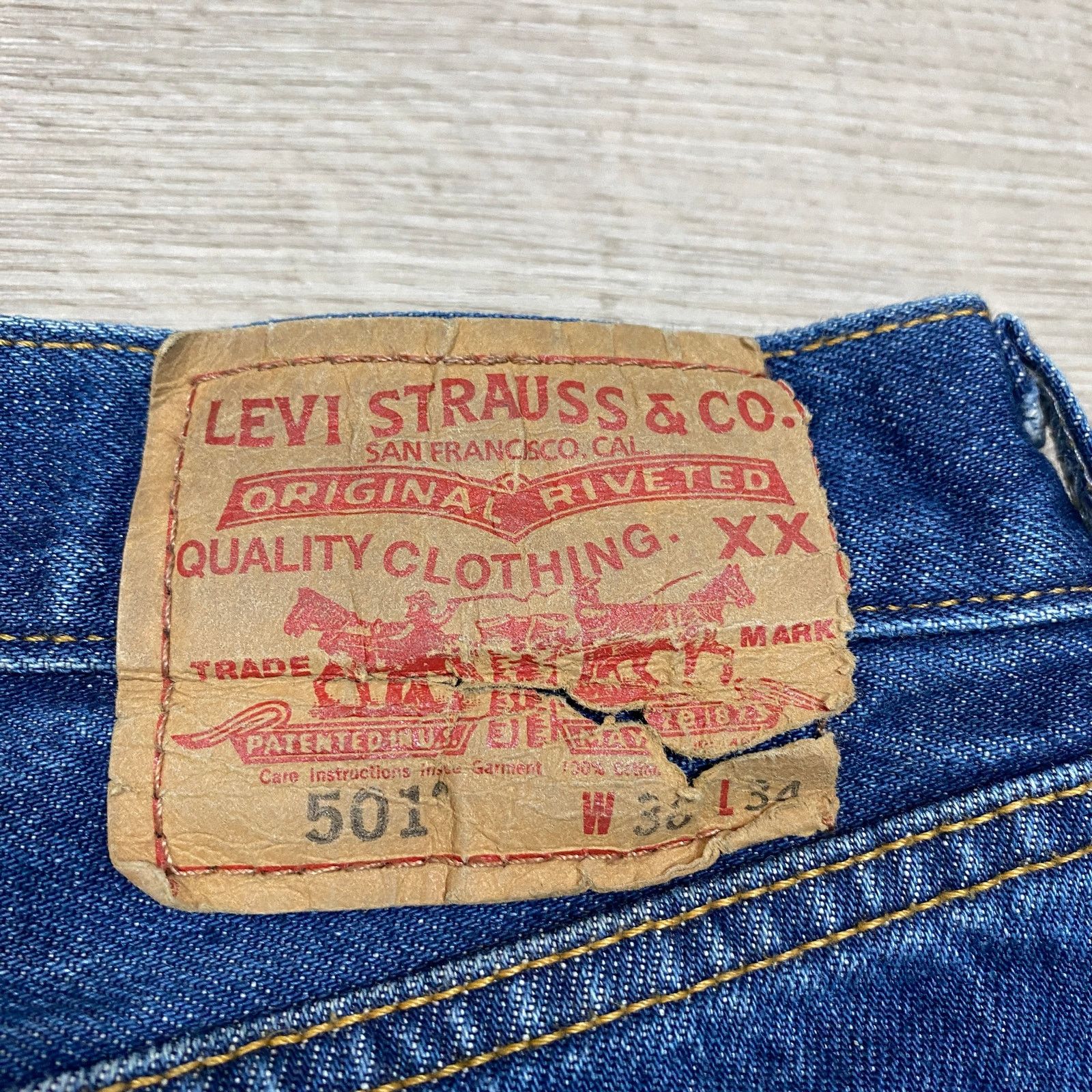 Levi's × Vintage Vintage Y2K Levi's 501 Straight Leg Button Fly Jeans 33x26 Size US 33 - 3 Thumbnail