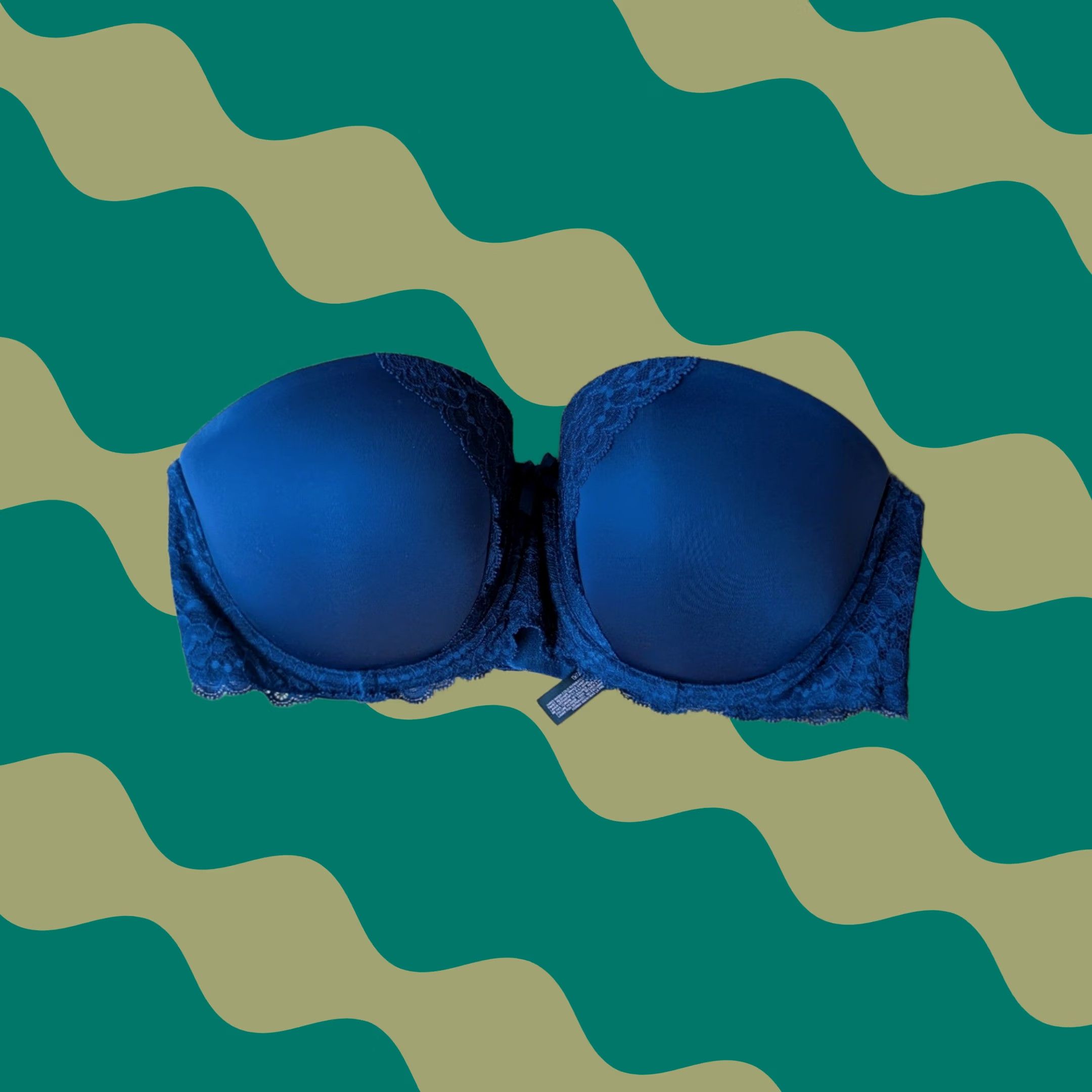 Victoria's Secret Victoria's Secret Dream Angels Bra Navy Blue Lace Trim 36DD Strapless Underwired Balconette Multyway Hook & Eye Size ONE SIZE - 1 Thumbnail