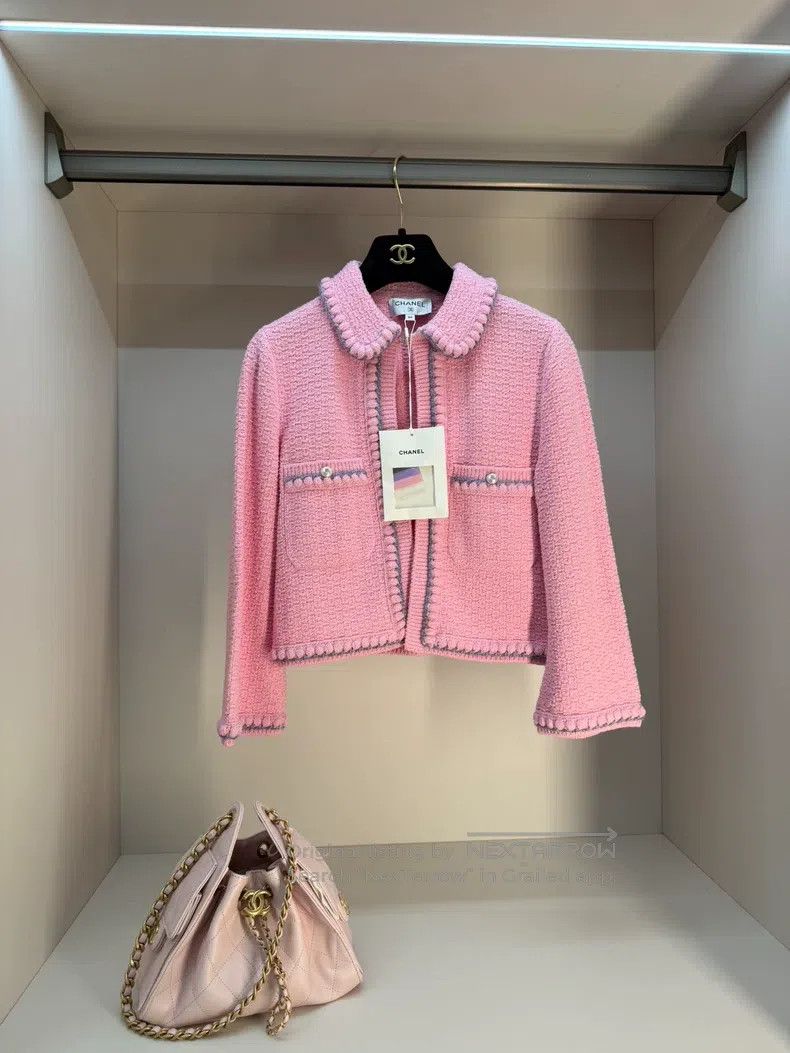 Chanel Chanel 25p pink doll collar cardigan coat Size XXS / US 00 / IT 34 - 1 Thumbnail