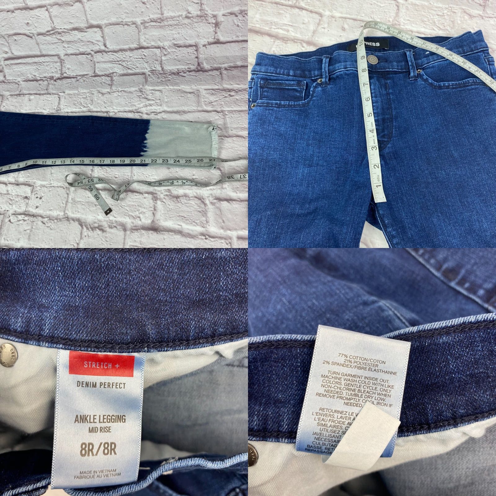 Express Express Jeans Ankle Denim Jeans Size 8 Regular Women Denim 8 Blue Jeans Distressed Comfort Stretch 27 in Inseam 9 __ Size 30" / US 8 / IT 44 - 8 Thumbnail