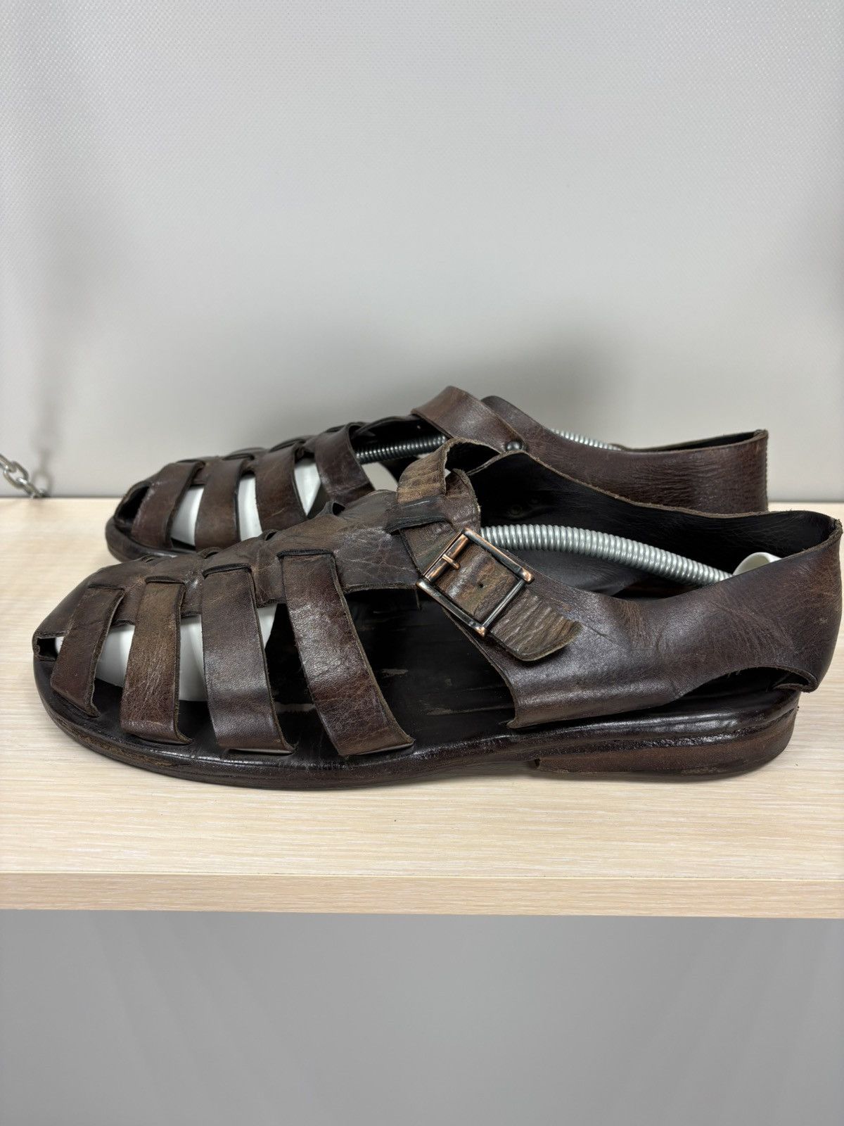 Other Mens leather sandals Zeha Berlin Size 42 Color Brown Size US 9 / EU 42 - 3 Thumbnail