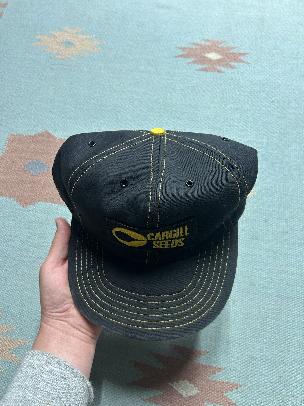 Vintage Vtg 80s snapback hat Cargill seeds farm patch feed USA READ Size ONE SIZE - 3 Thumbnail