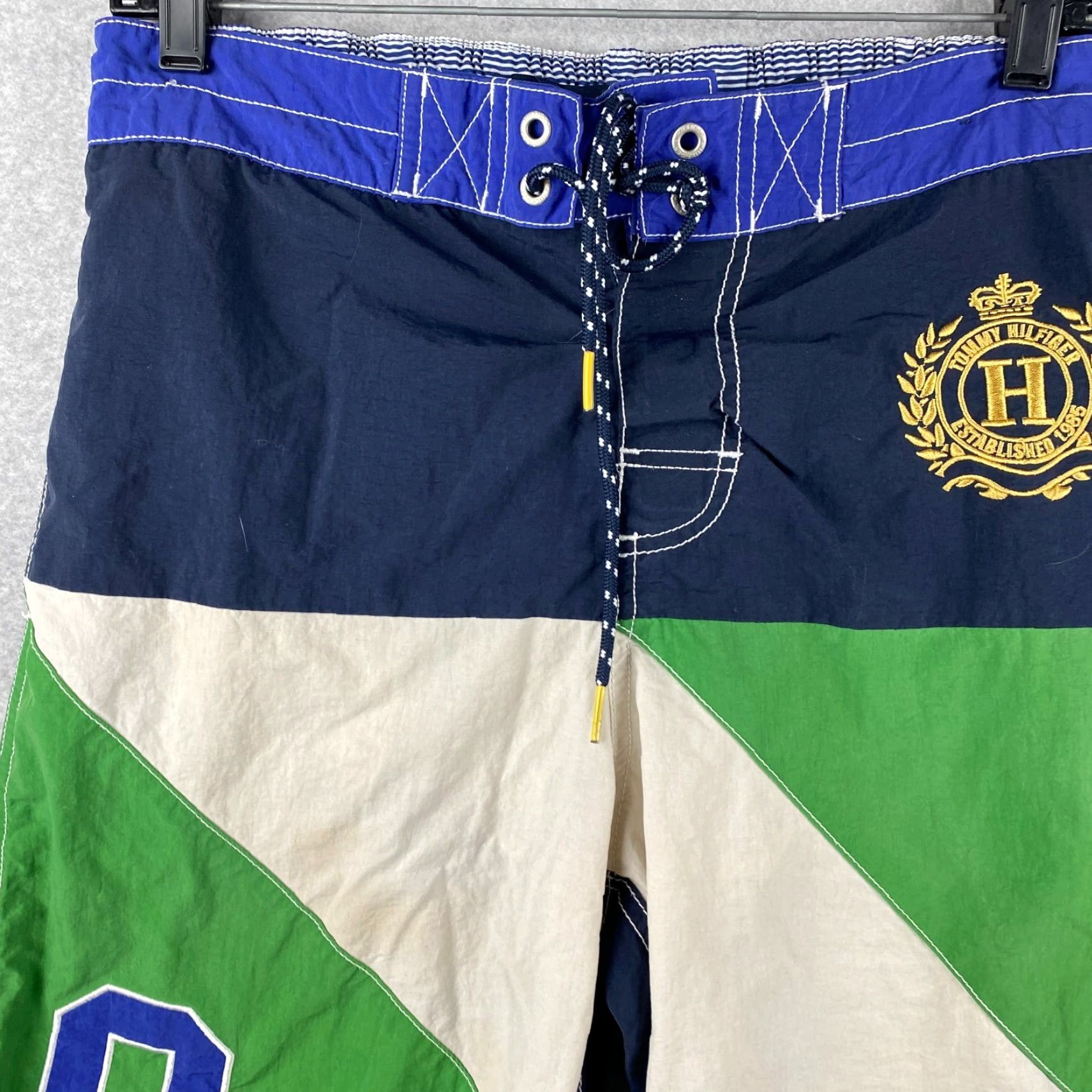 Tommy Hilfiger Tommy Hilfiger Board Shorts Mens Small S Multicolor Stretch Waist Lined Surf Colorblock Beach Swim Bottoms Mens Size US 29 - 2 Thumbnail