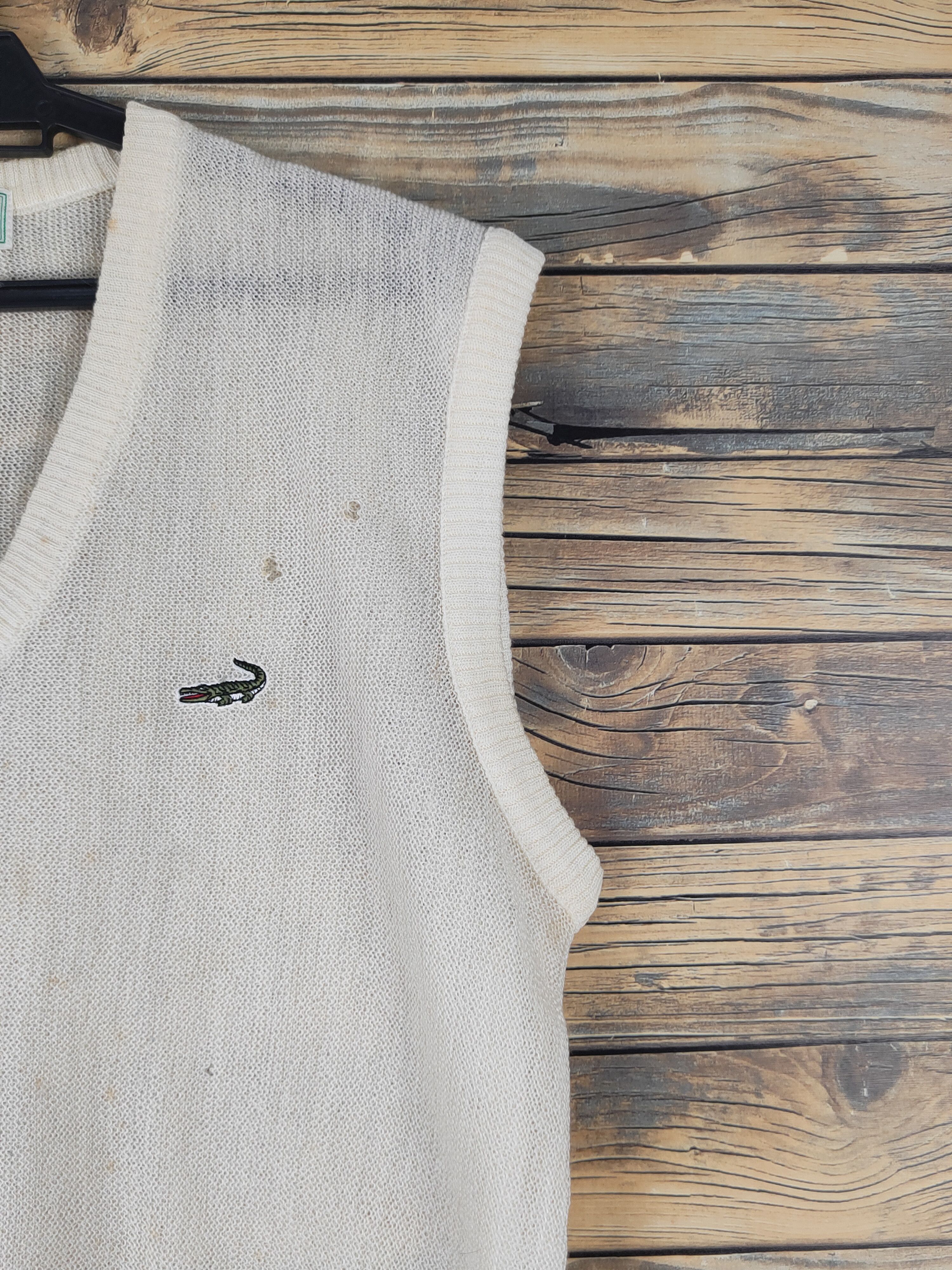 Vintage Crocodie Cream Crochet Meshnet Knitwear Vests #W1522 Size US M / EU 48-50 / 2 - 8 Thumbnail