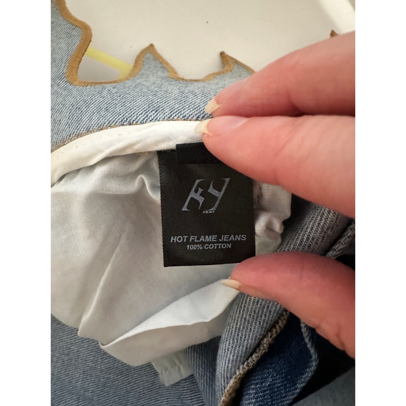 Other FUCKBOY MENTALITY Hot Flame Day Jeans Light Wash Gold 36x32 Size US 36 / EU 52 - 10 Thumbnail
